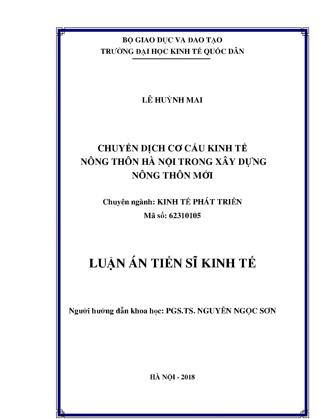 Nghiên cứu chuyển dịch cơ cấu kinh tế nông thôn Hà Nội