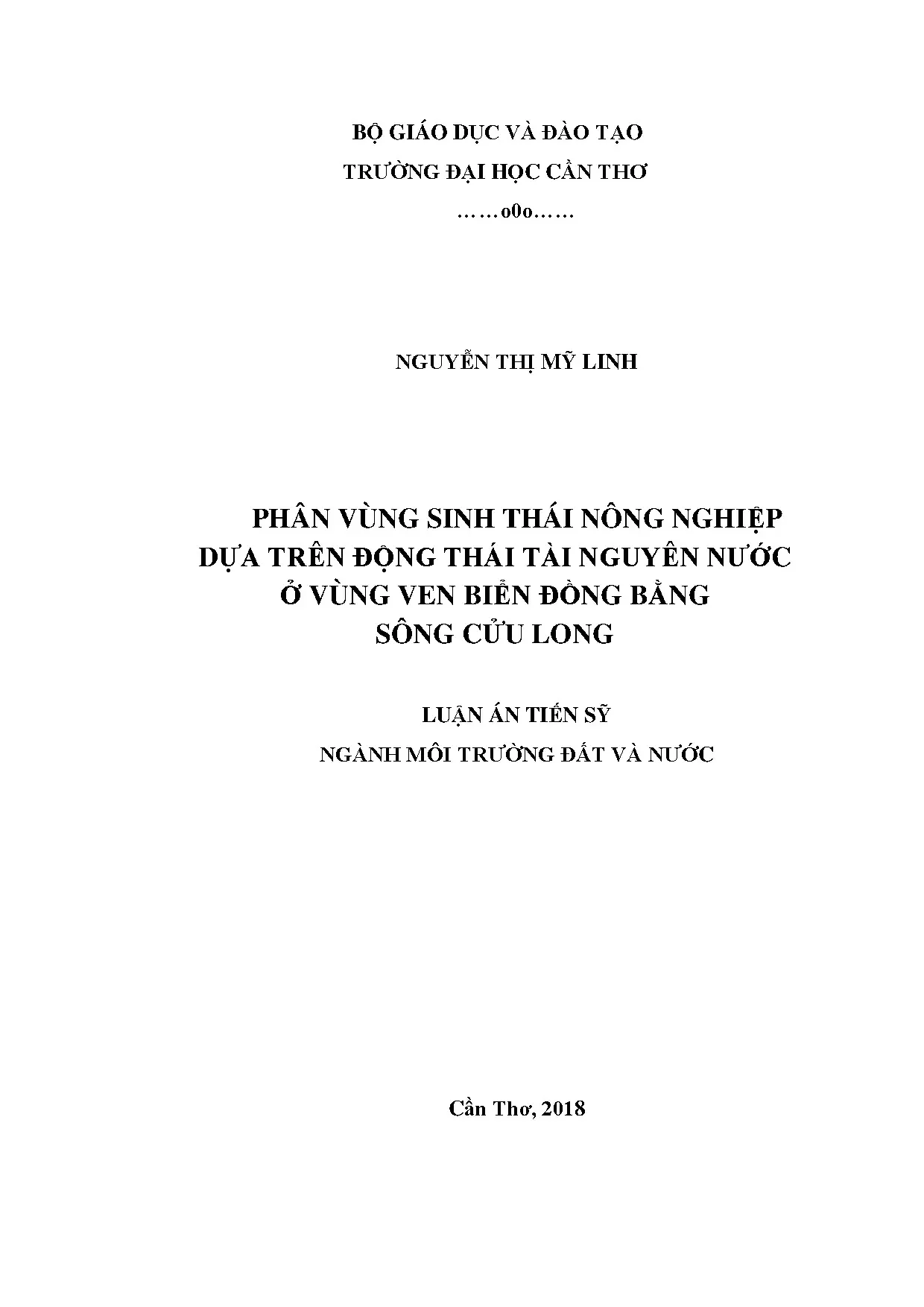 Phân vùng sinh thái nông nghiệp ven biển ĐBSCL dựa trên tài nguyên nước