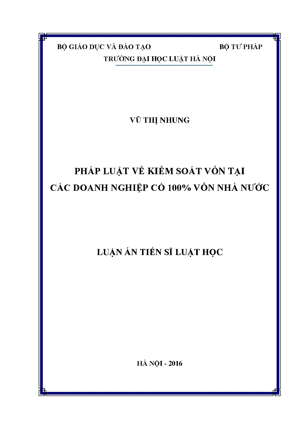 Pháp luật kiểm soát vốn tại doanh nghiệp 100% vốn nhà nước