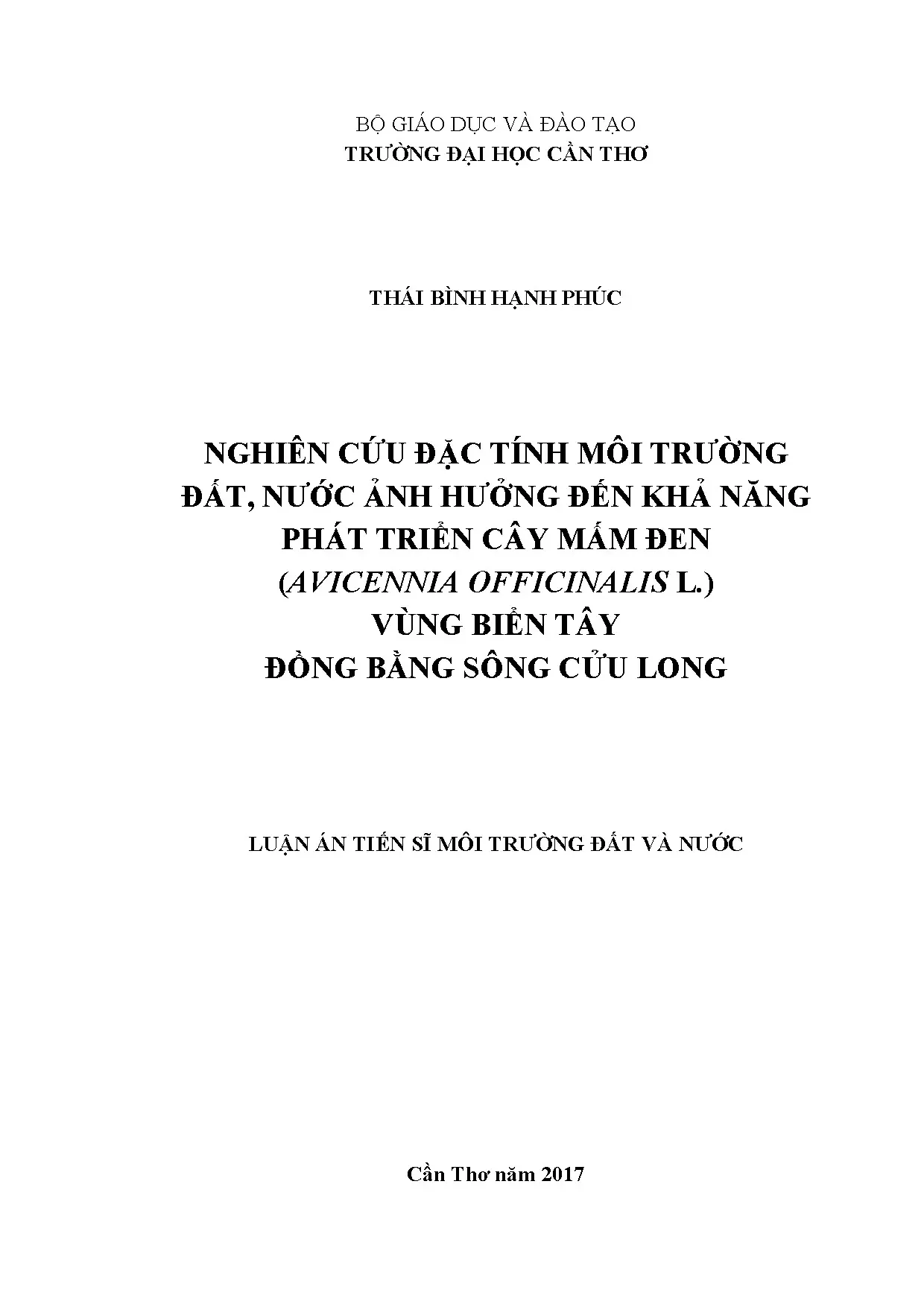 Đặc tính môi trường đất nước ảnh hưởng cây mấm đen