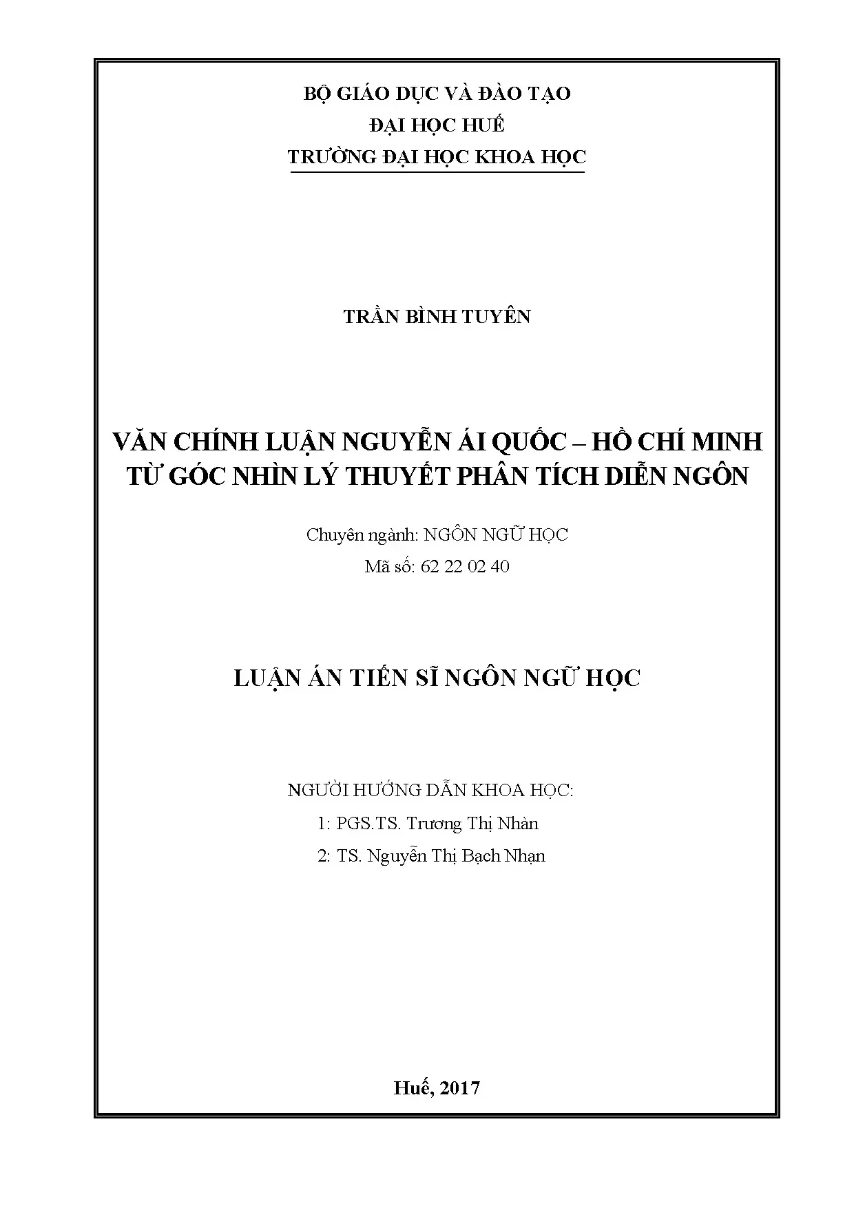 Phân tích diễn ngôn văn chính luận Nguyễn Ái Quốc - Hồ Chí Minh