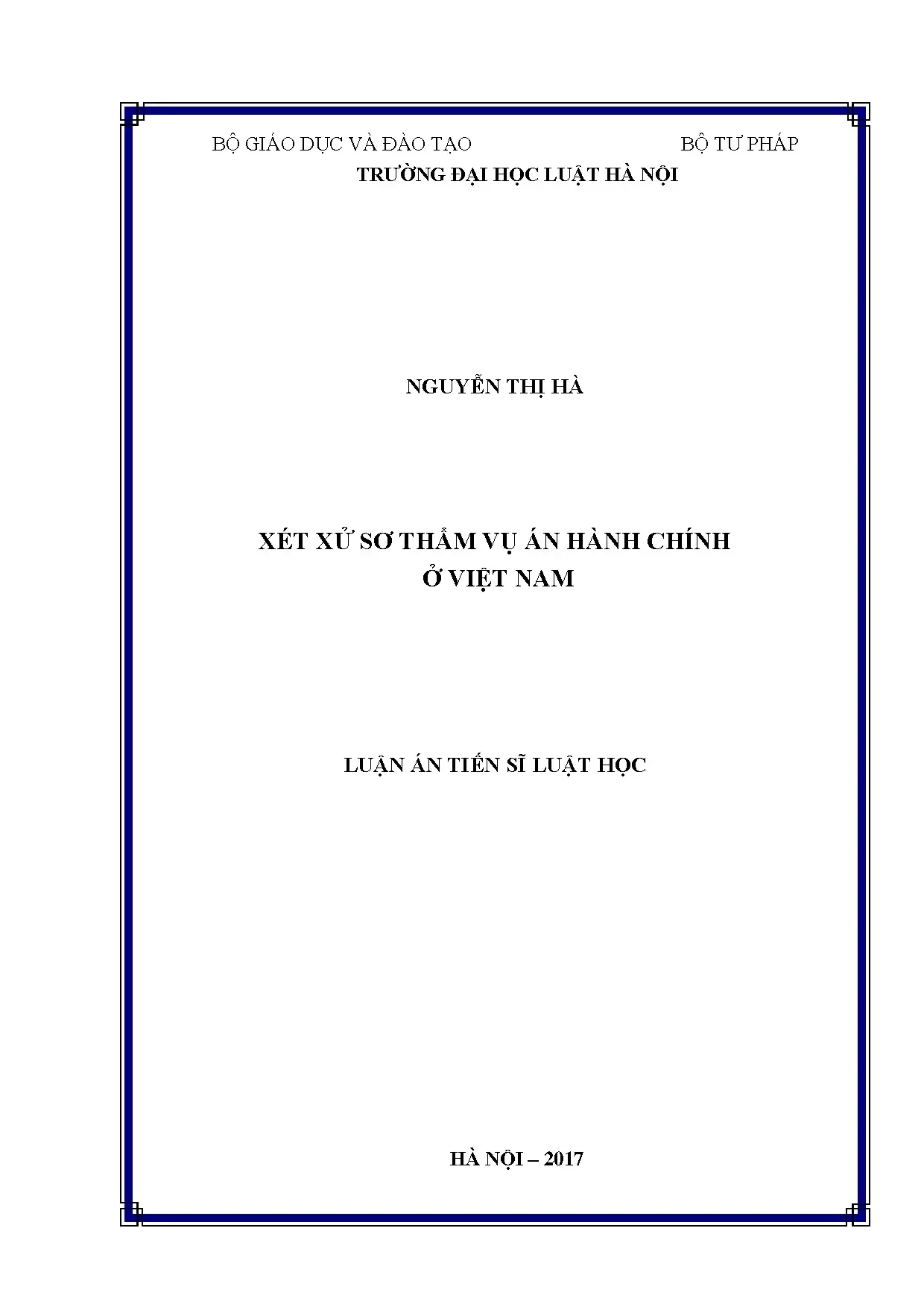 Xét xử sơ thẩm vụ án hành chính ở Việt Nam