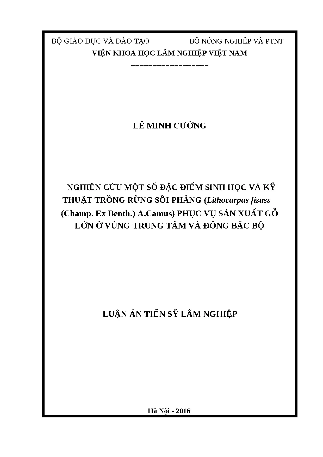 Nghiên cứu kỹ thuật trồng rừng sồi phảng cung cấp gỗ lớn