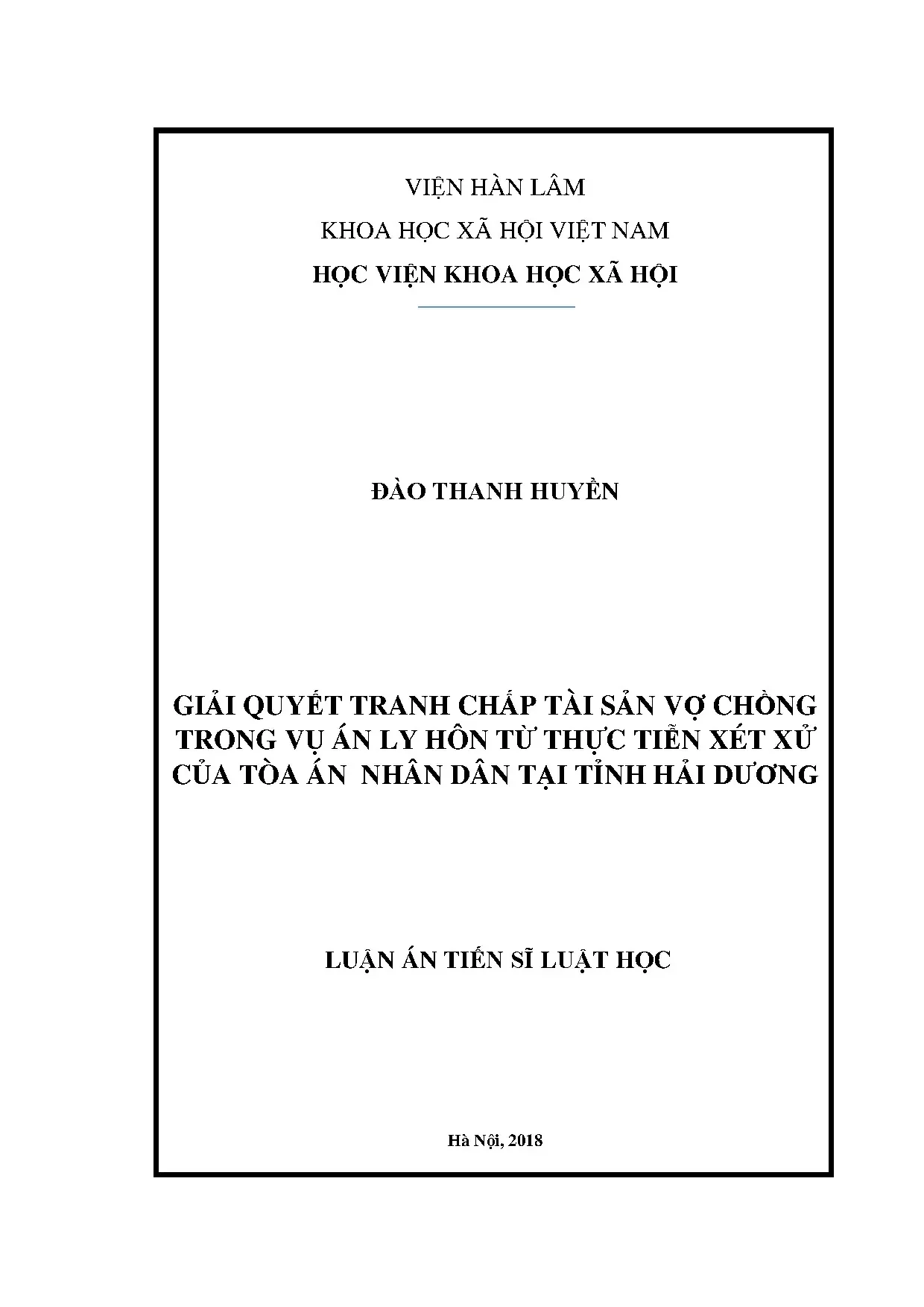 Giải quyết tranh chấp tài sản vợ chồng trong ly hôn tại Hải Dương