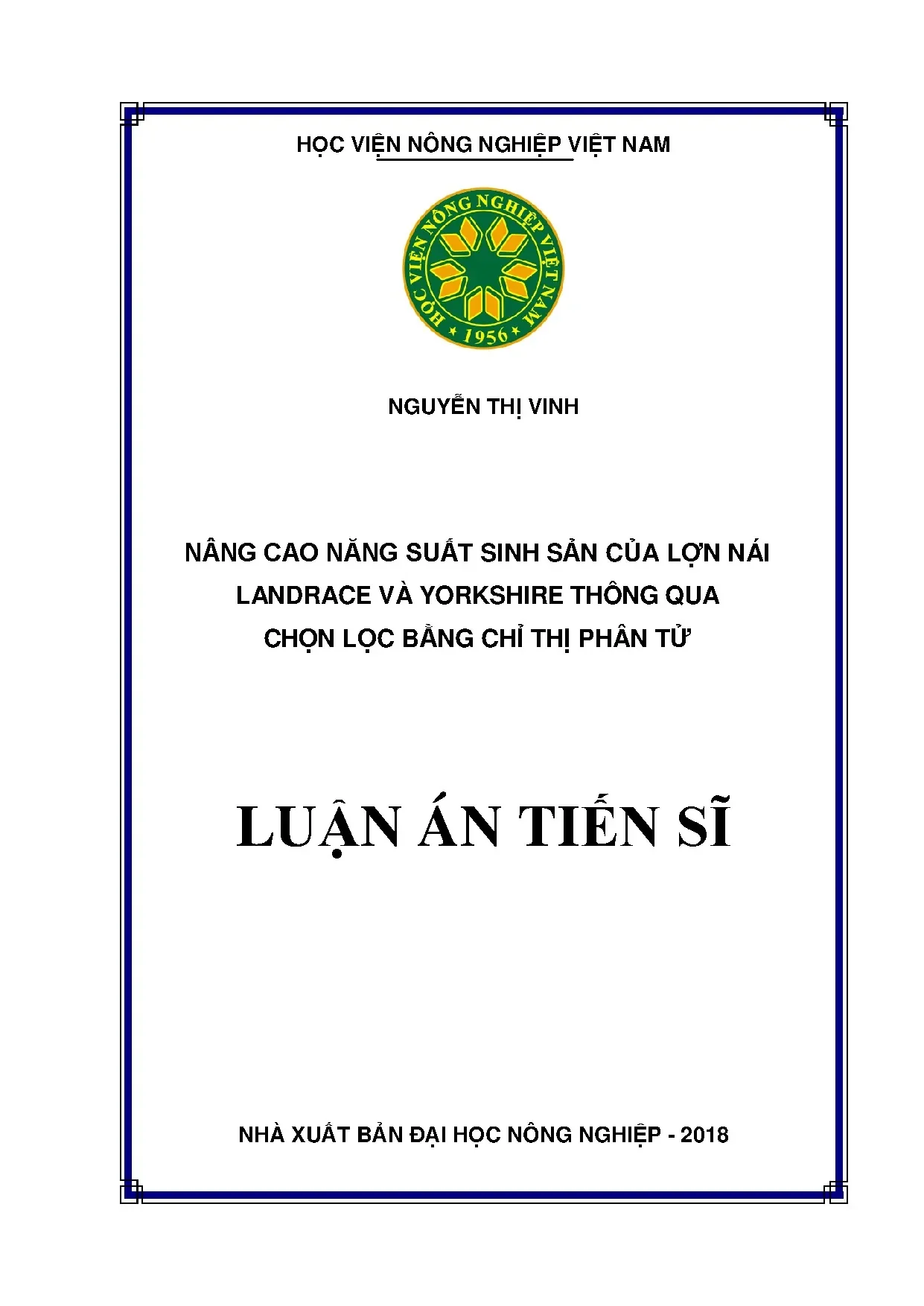 Nâng cao năng suất sinh sản lợn nái bằng chỉ thị phân tử