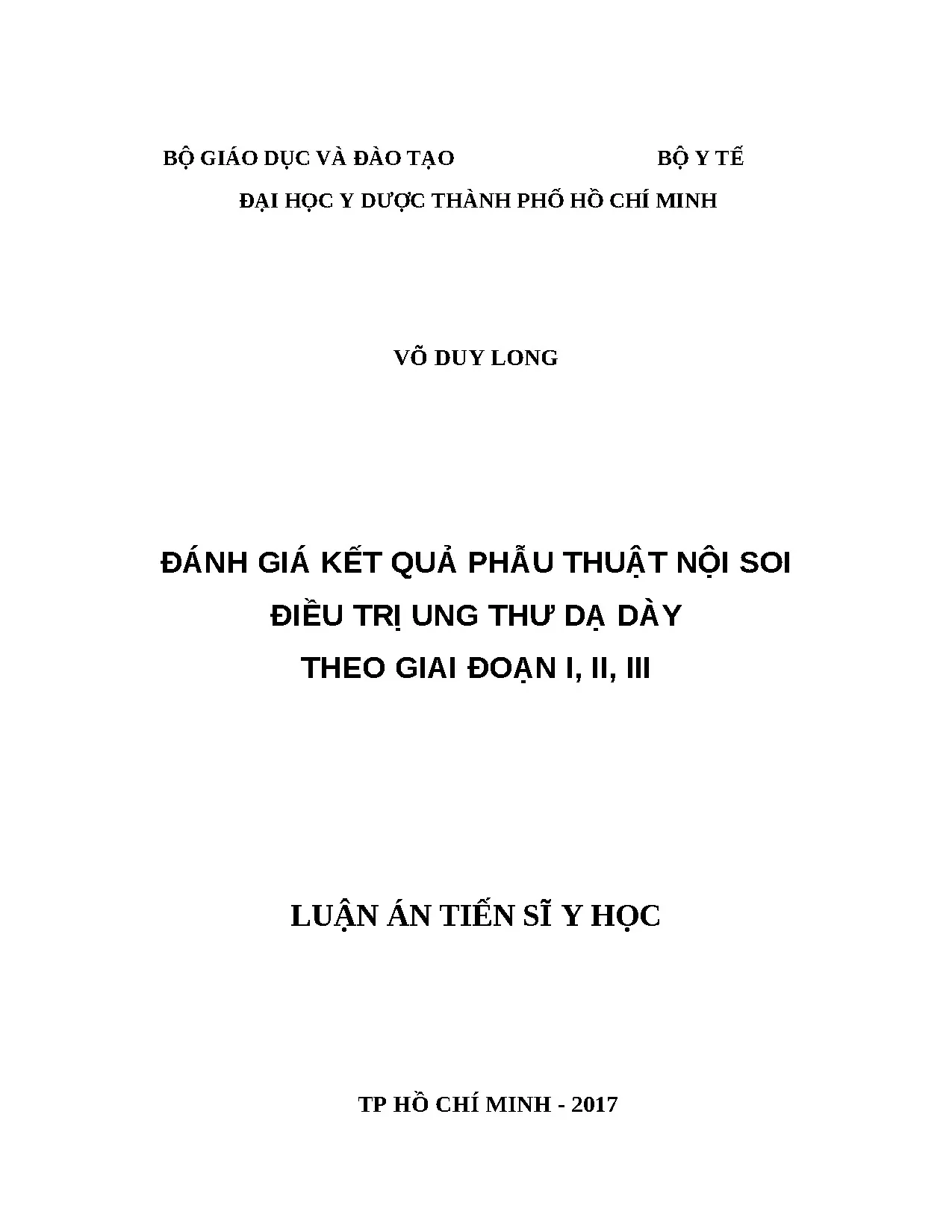 Đánh giá phẫu thuật nội soi ung thư dạ dày giai đoạn I, II, III
