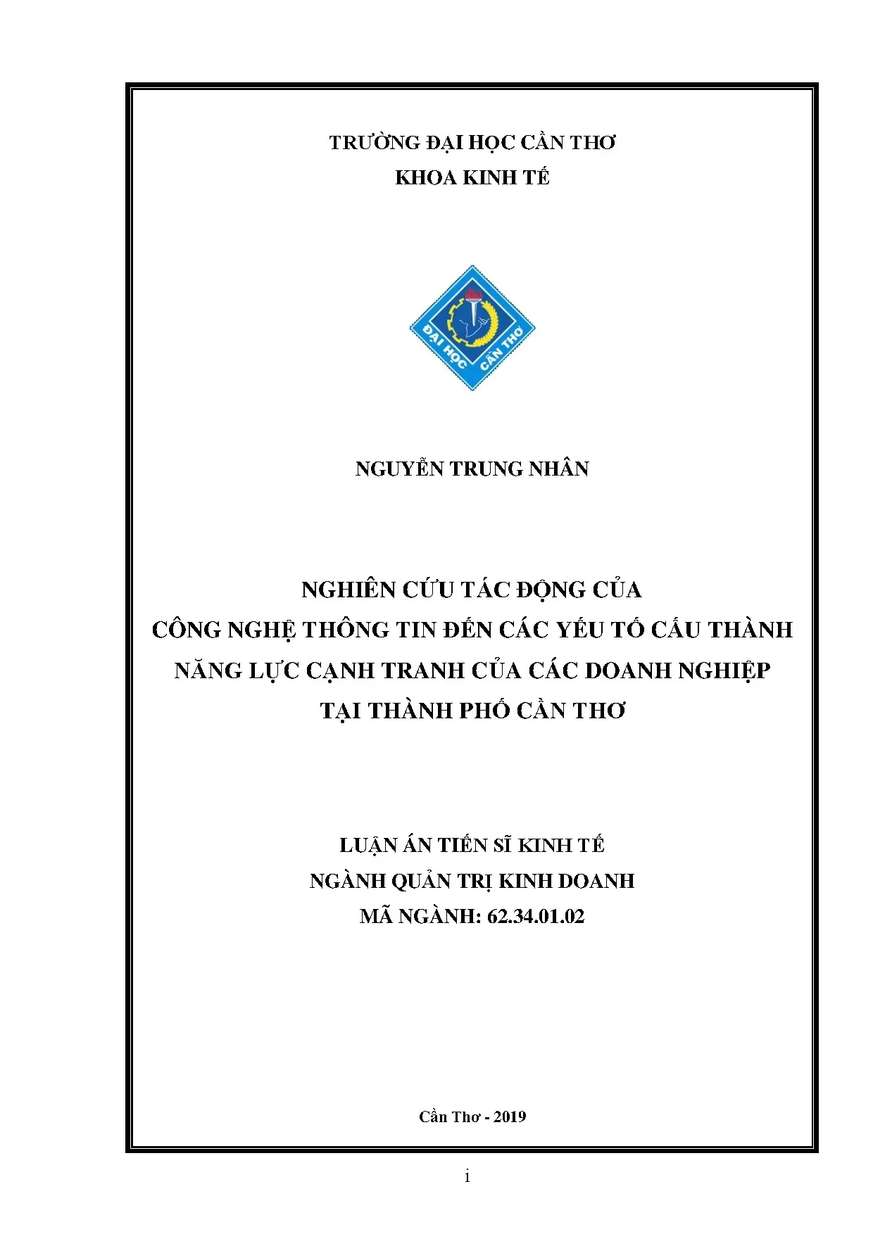 Nghiên cứu tác động CNTT đến năng lực cạnh tranh DN Cần Thơ