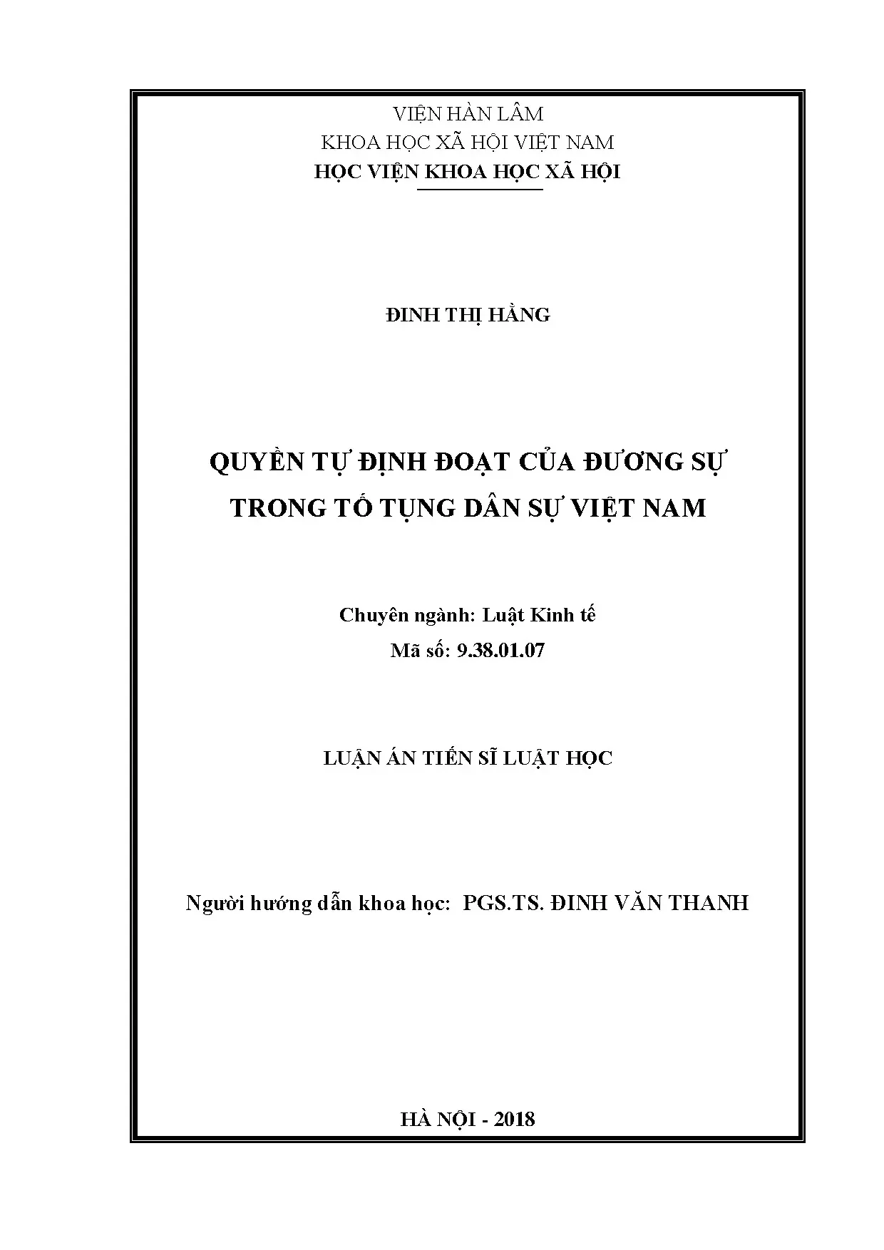 Quyền tự định đoạt của đương sự trong tố tụng dân sự Việt Nam