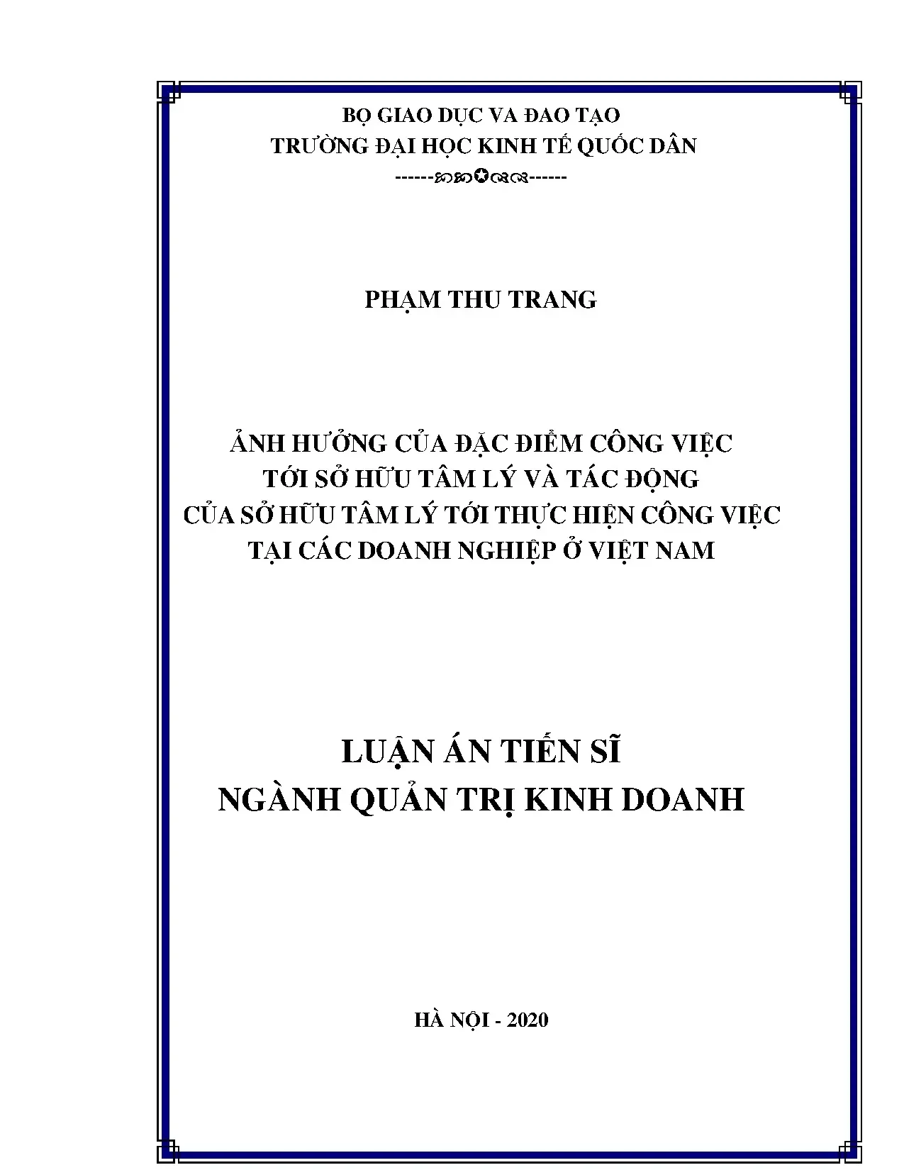 Sở hữu tâm lý và thực hiện công việc tại doanh nghiệp Việt Nam