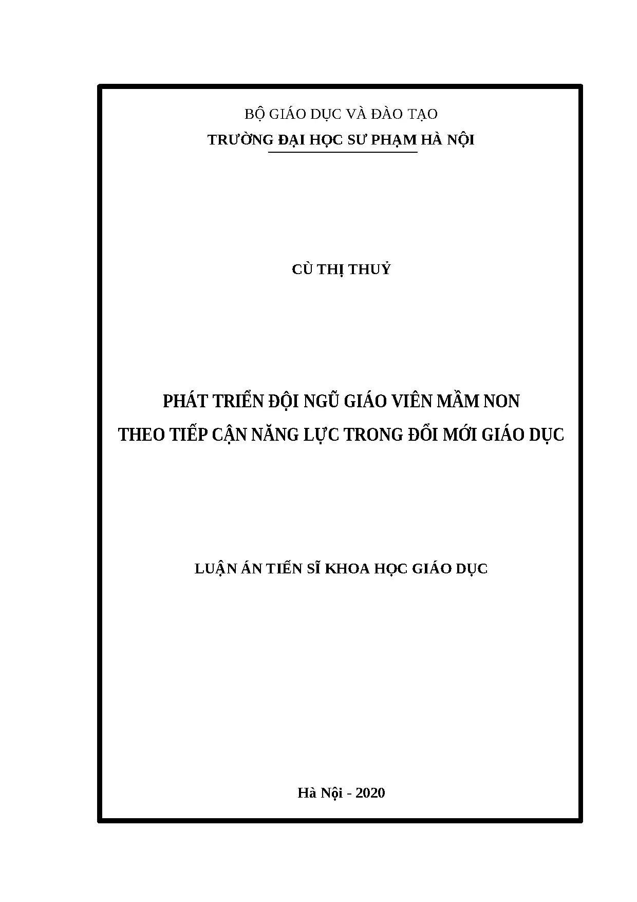 Phát triển đội ngũ giáo viên mầm non theo năng lực
