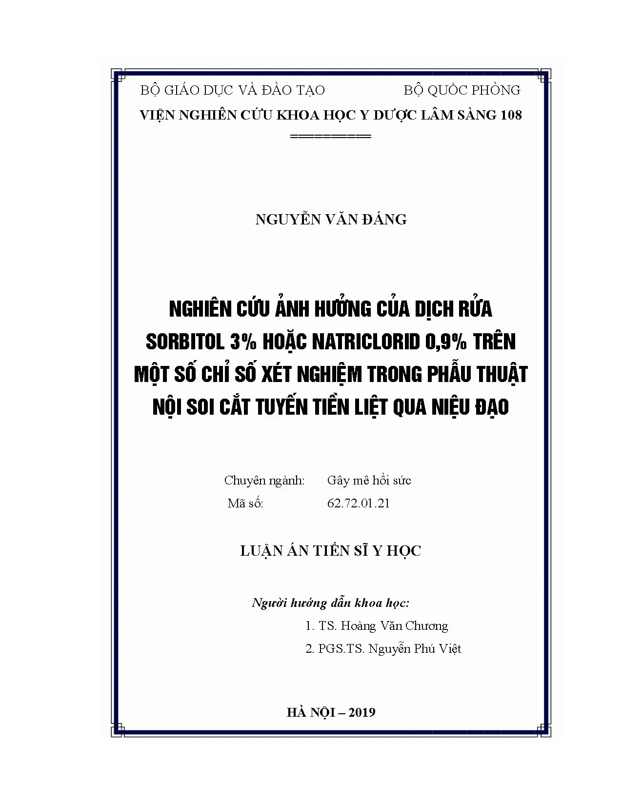 Ảnh hưởng dịch rửa sorbitol/natriclorid trên xét nghiệm trong TURP