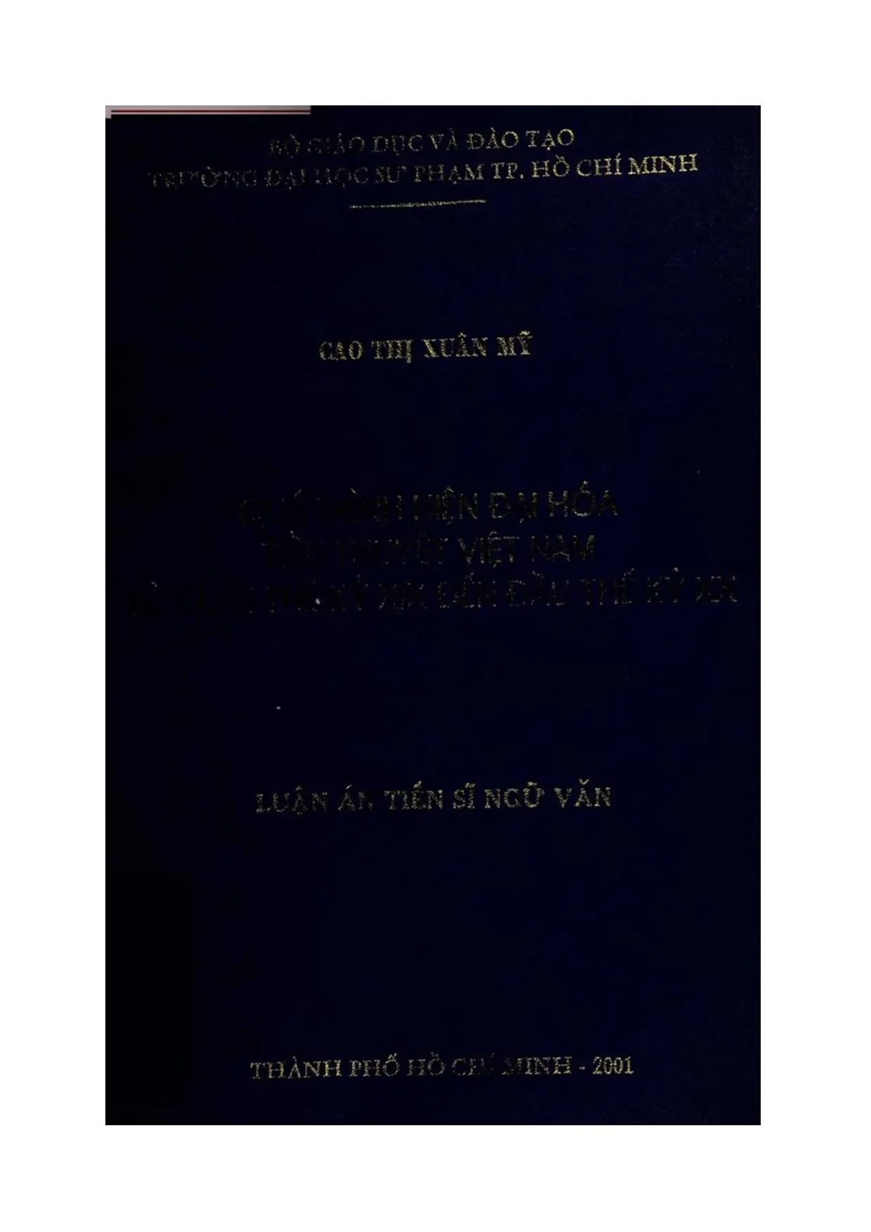 Hiện đại hóa tiểu thuyết Việt Nam cuối thế kỷ XIX đầu thế kỷ XX
