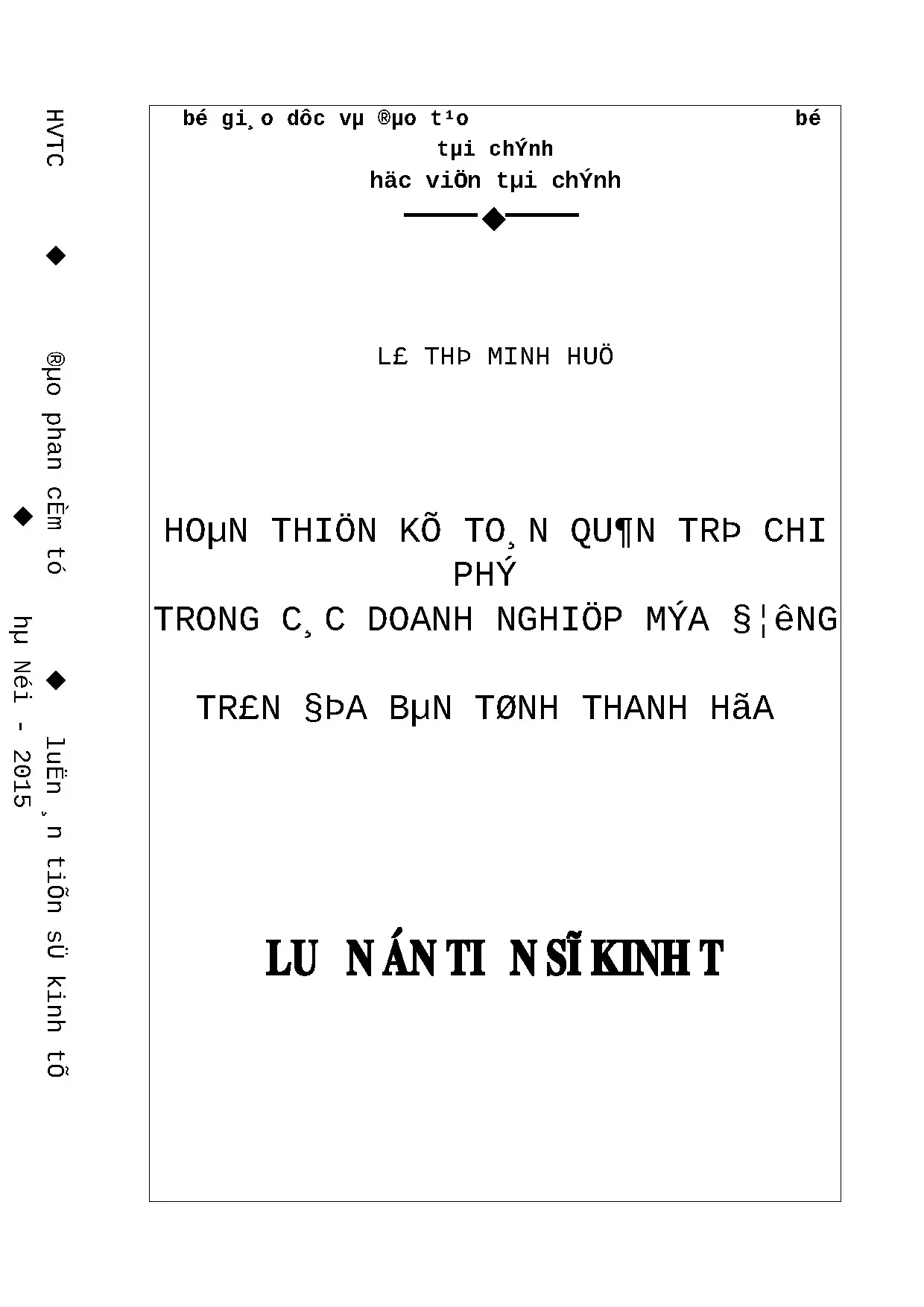 Hoàn thiện kế toán quản trị chi phí DN mía đường Thanh Hóa
