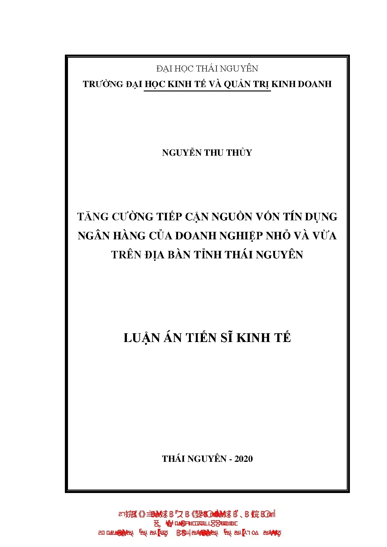 Tăng cường tiếp cận tín dụng ngân hàng cho DNNVV tại Thái Nguyên