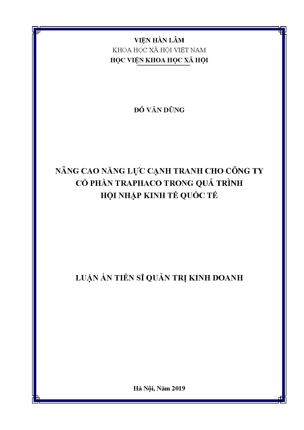 Nâng cao năng lực cạnh tranh Traphaco hội nhập kinh tế