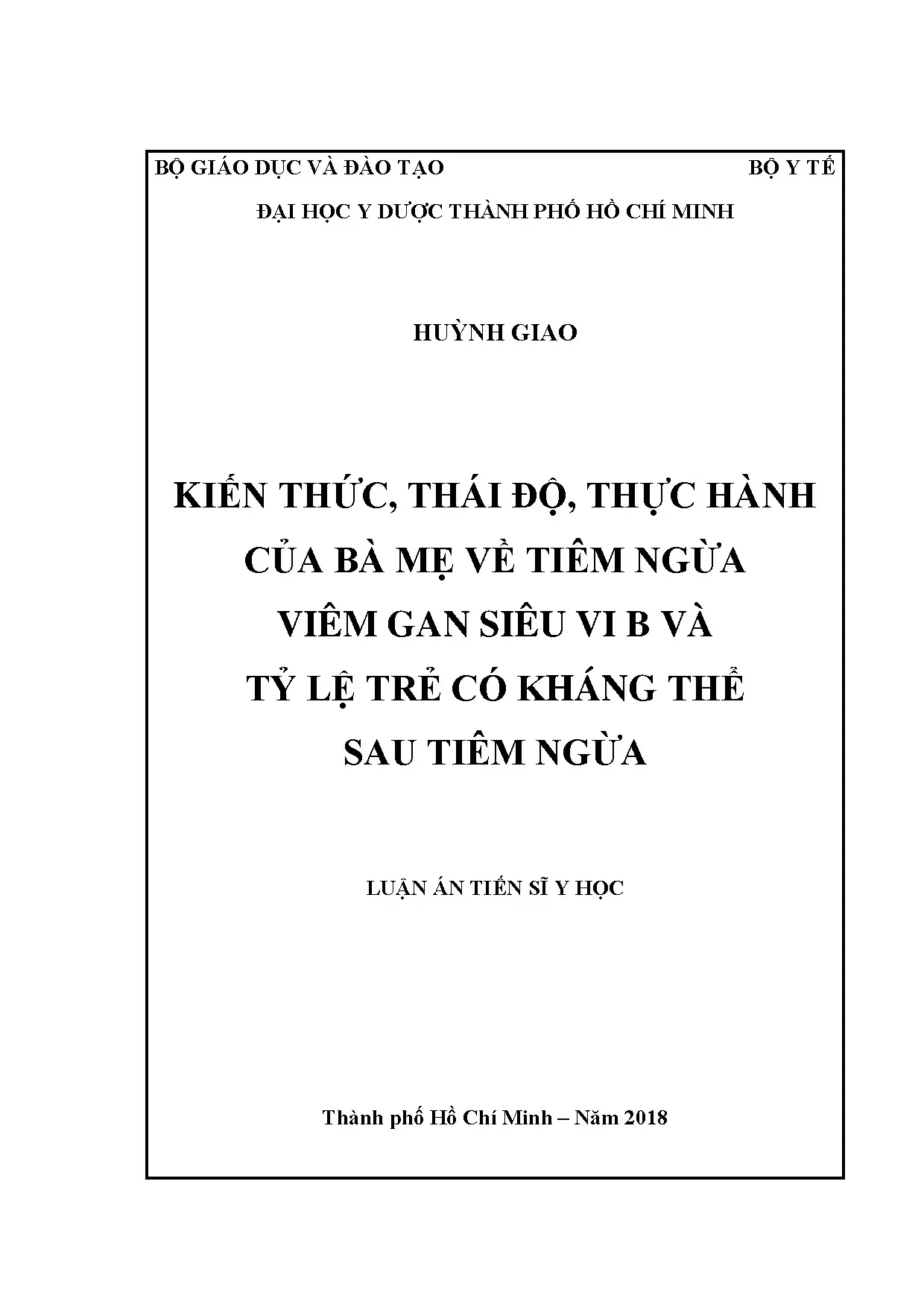 Kiến thức, thái độ, thực hành bà mẹ và trẻ có kháng thể viêm gan B