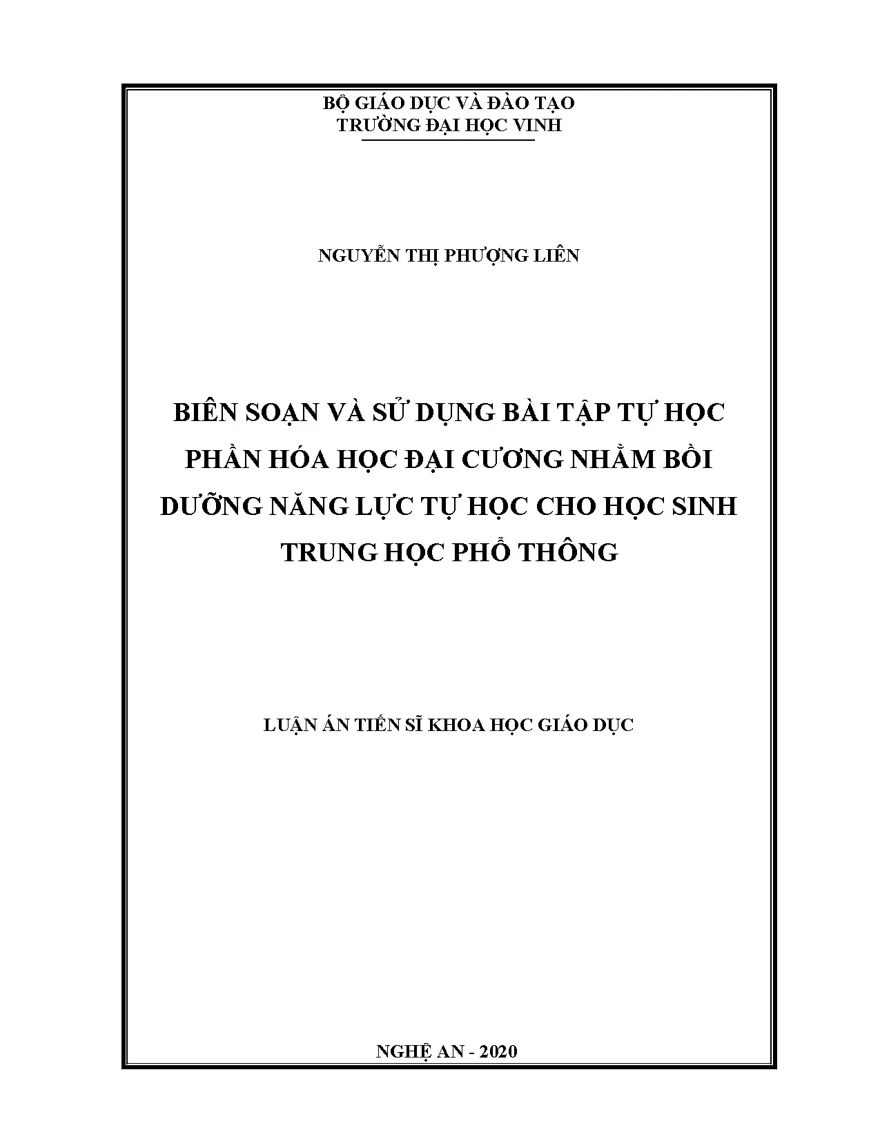 Bài tập tự học Hóa học đại cương - Bồi dưỡng năng lực tự học