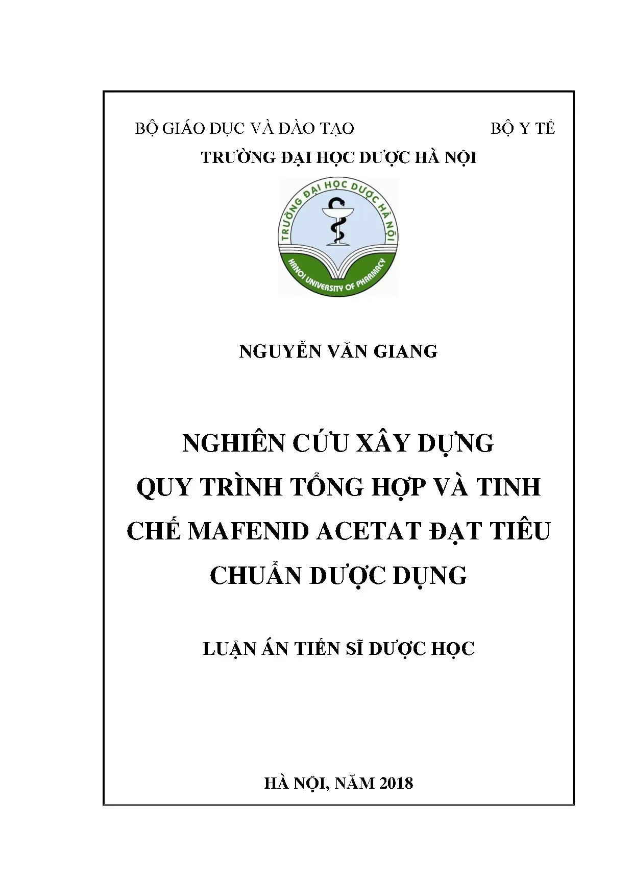 Nghiên cứu tổng hợp mafenid acetat đạt tiêu chuẩn