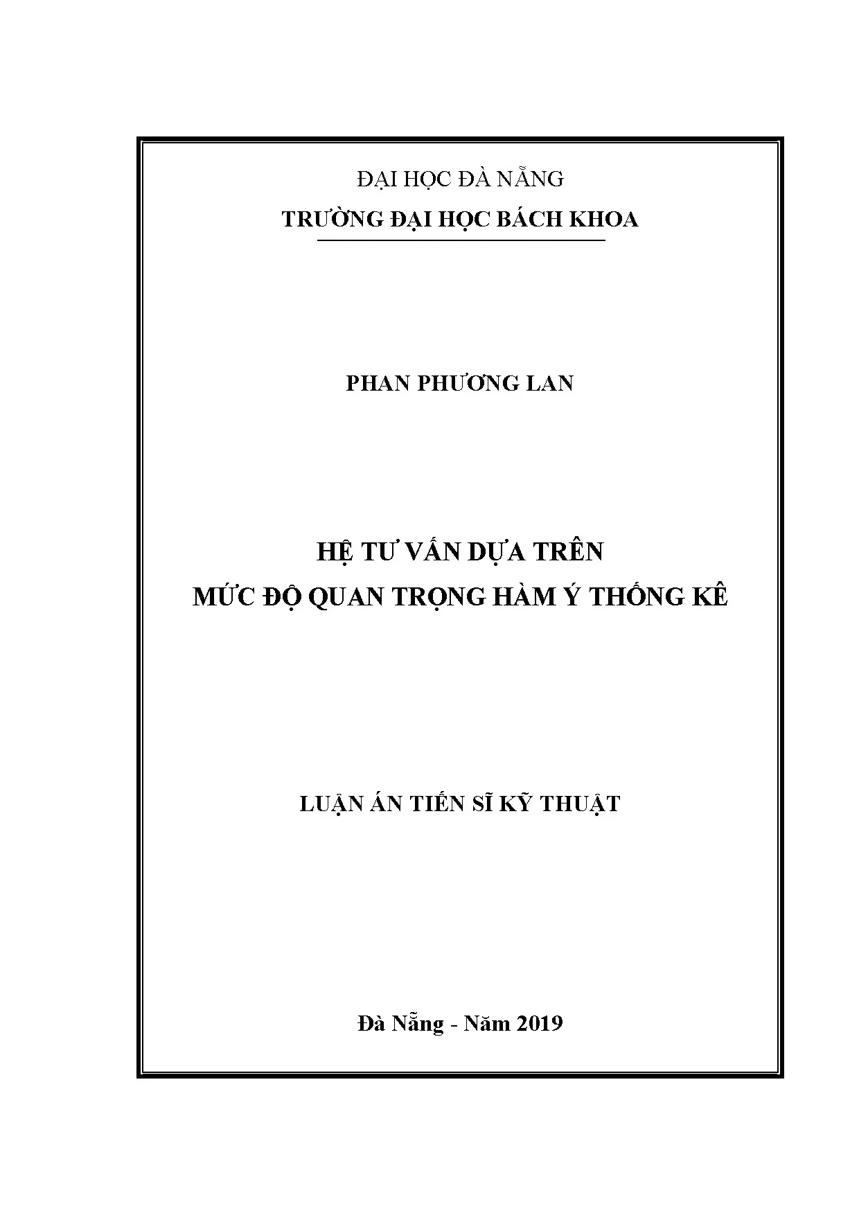 Hệ tư vấn dựa trên mức độ quan trọng hàm ý thống kê