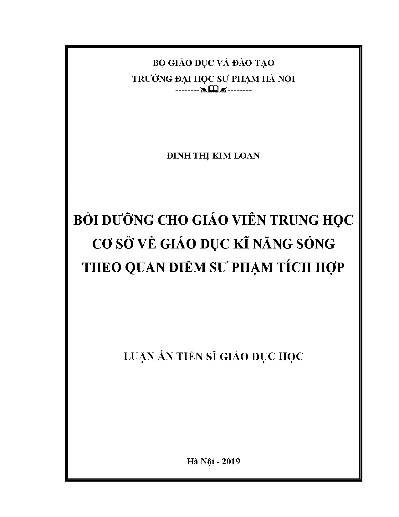 Bồi dưỡng giáo viên THCS về giáo dục kĩ năng sống tích hợp