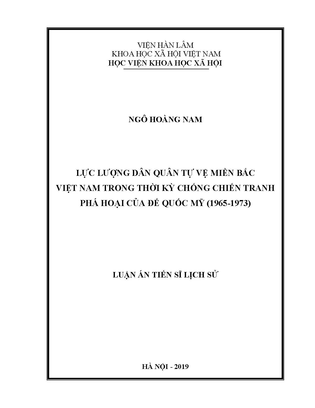 Dân quân tự vệ miền Bắc chống chiến tranh phá hoại 1965-1973
