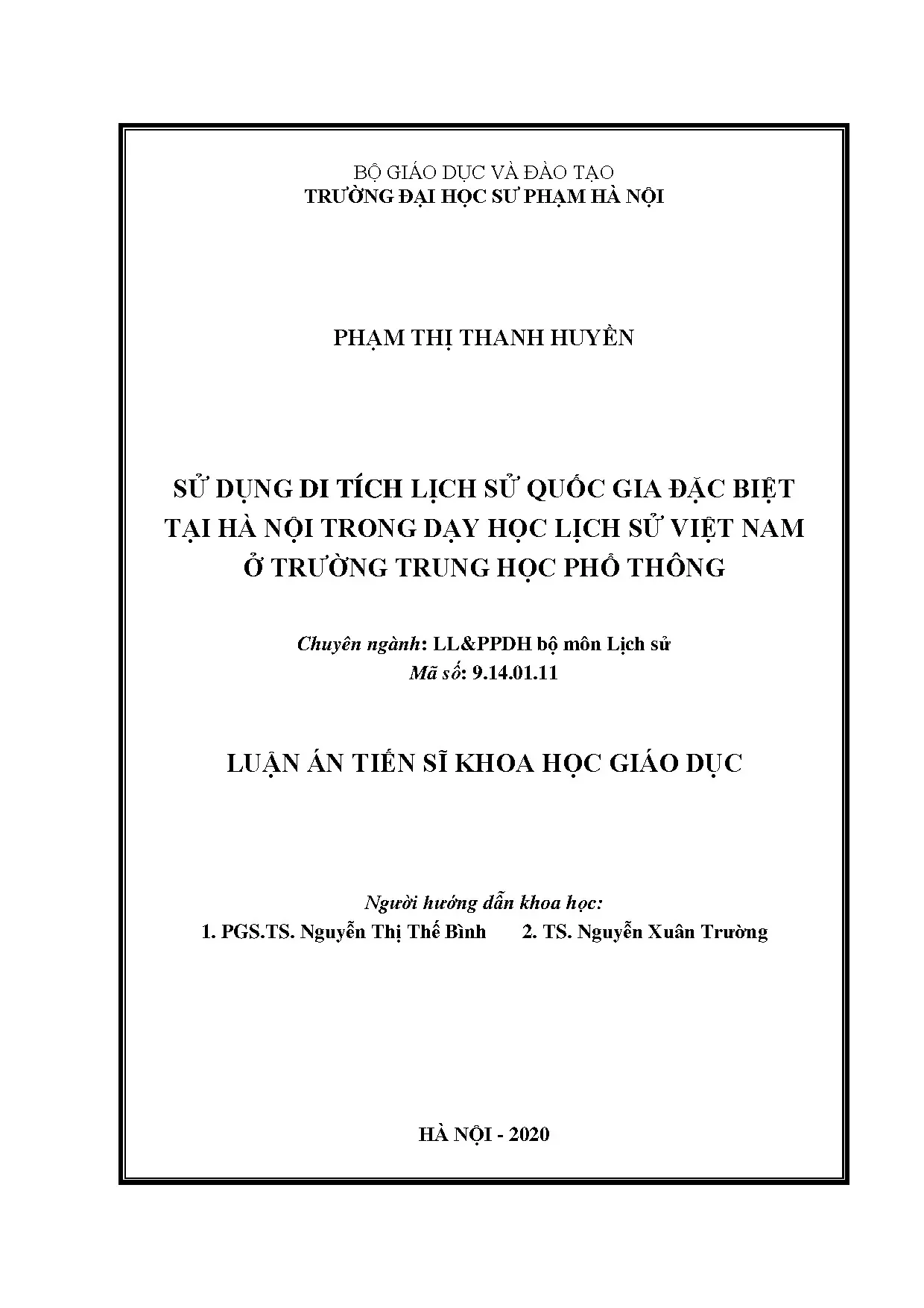Sử dụng di tích lịch sử quốc gia đặc biệt tại Hà Nội trong dạy học