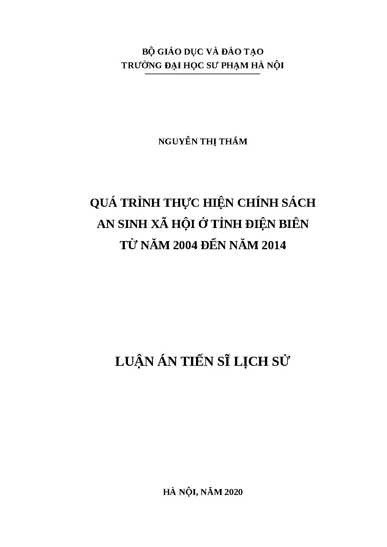 Chính sách an sinh xã hội tại tỉnh Điện Biên 2004-2014