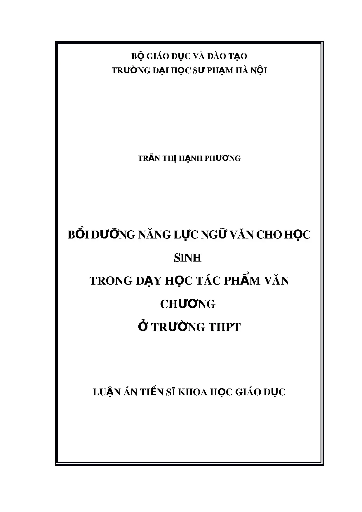Bồi dưỡng năng lực ngữ văn cho học sinh THPT