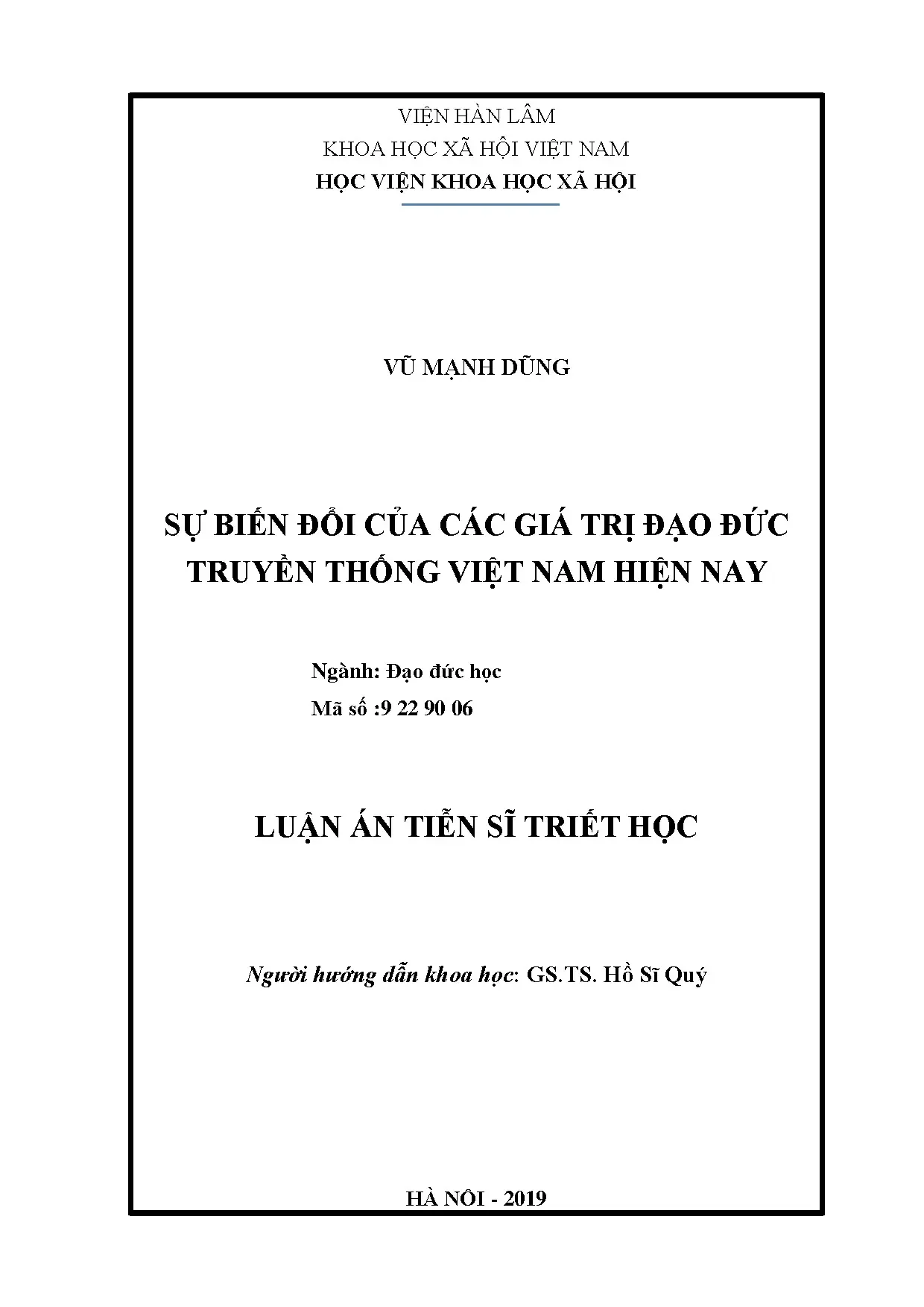 Biến đổi giá trị đạo đức truyền thống Việt Nam hiện nay