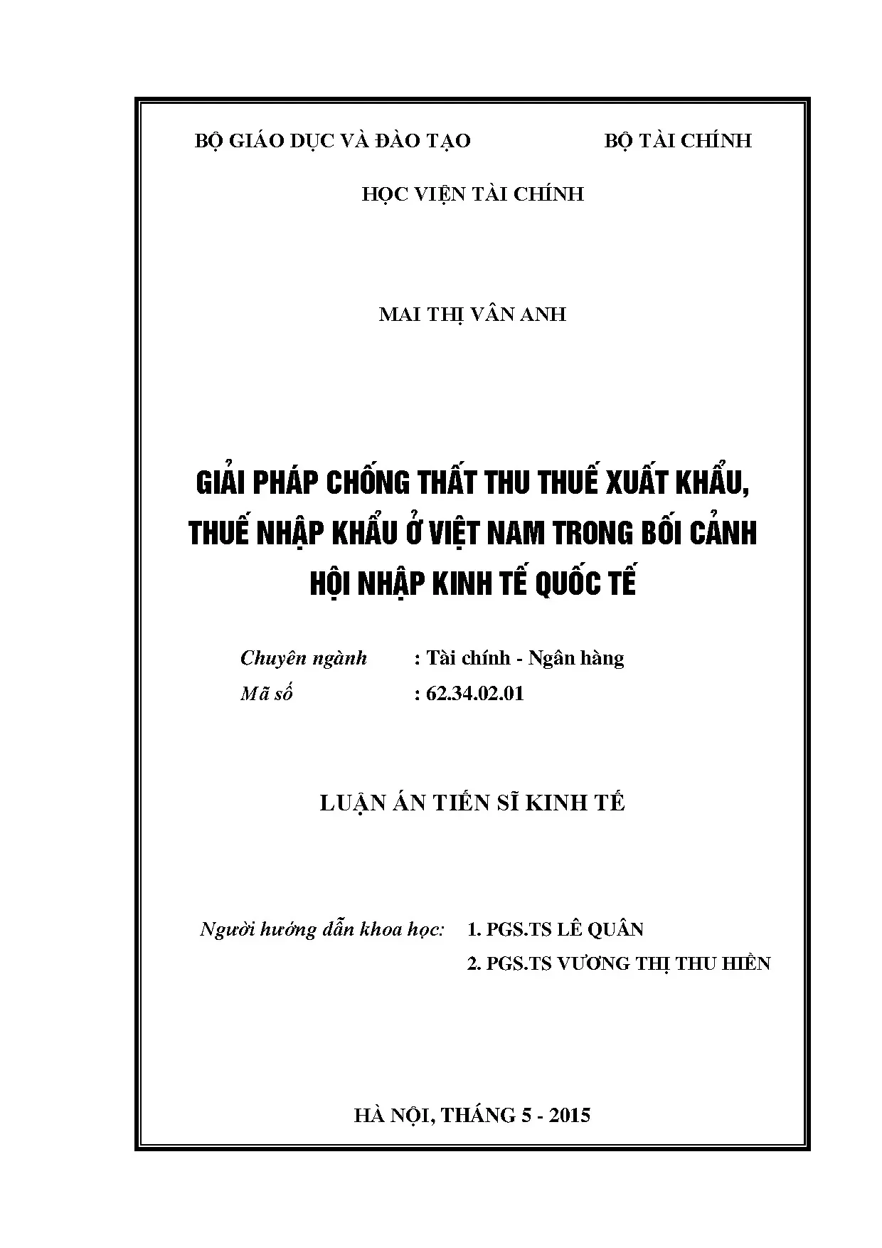 Giải pháp chống thất thu thuế XNK Việt Nam