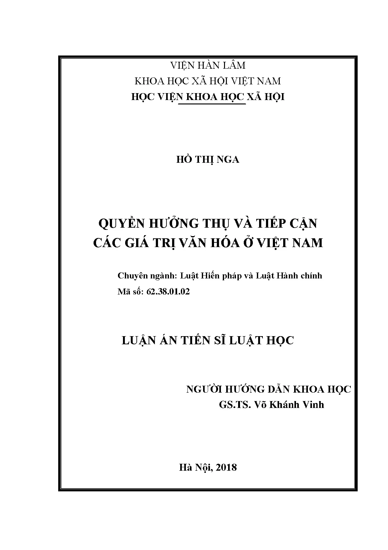 Nghiên cứu quyền hưởng thụ và tiếp cận giá trị văn hóa ở Việt Nam