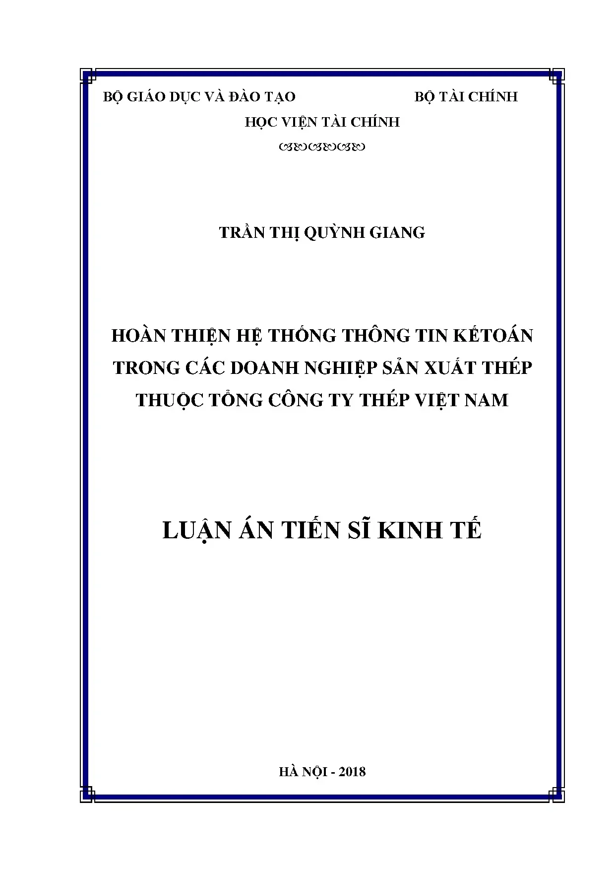 Hoàn thiện hệ thống thông tin kế toán doanh nghiệp thép