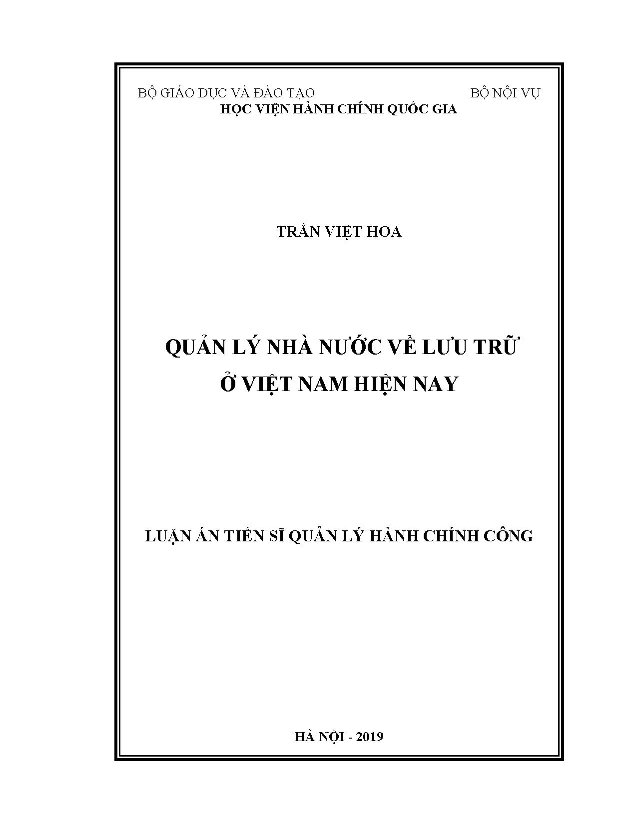 Quản lý nhà nước về lưu trữ ở Việt Nam hiện nay