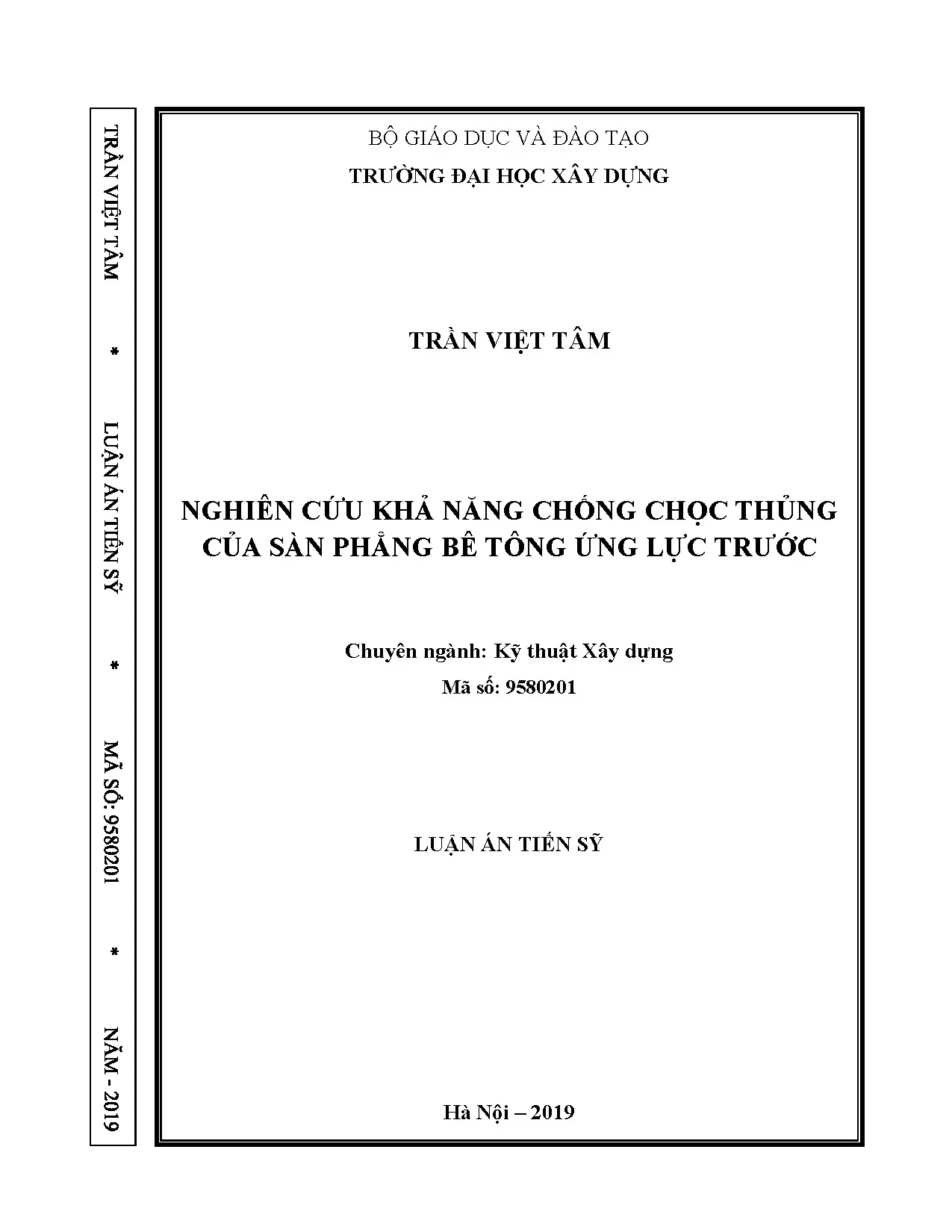 Chống chọc thủng sàn bê tông ứng lực trước: Luận án TS