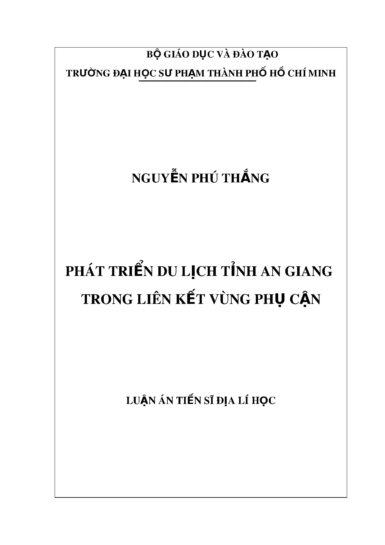 Phát triển du lịch An Giang trong liên kết vùng phụ cận