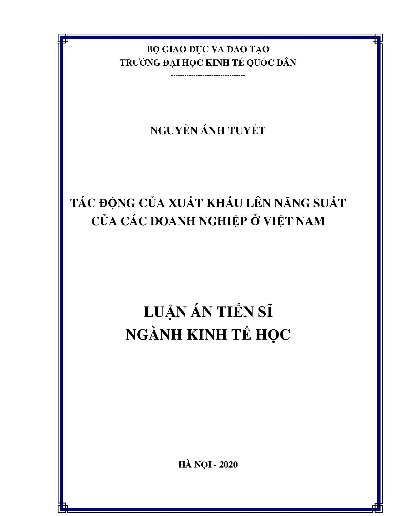 Xuất khẩu và năng suất doanh nghiệp Việt Nam