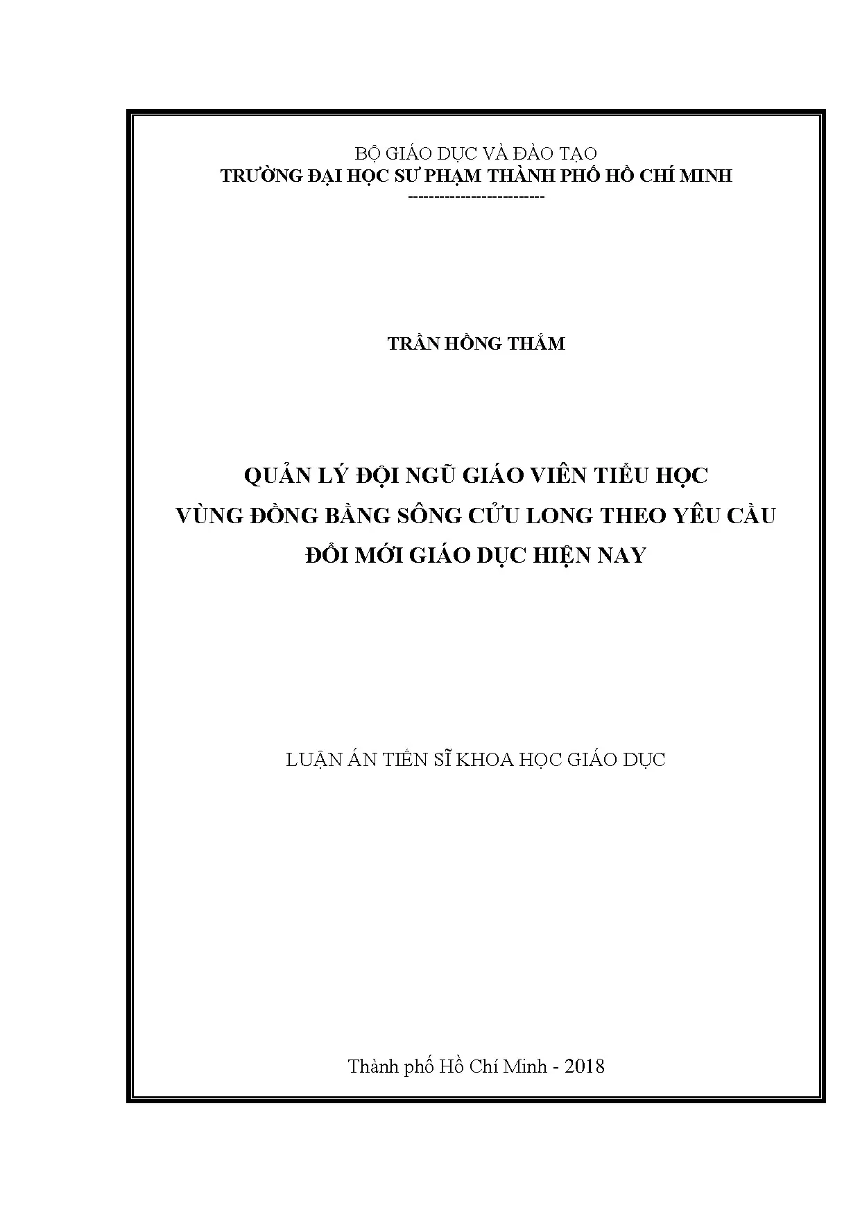 Quản lý GVTH vùng ĐBSC theo đổi mới giáo dục