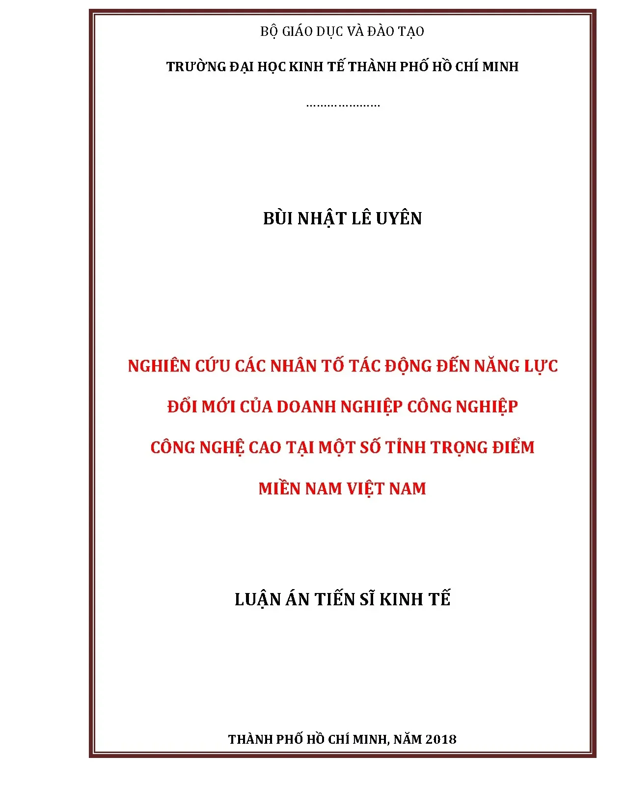 Nhân tố tác động năng lực đổi mới doanh nghiệp công nghệ cao