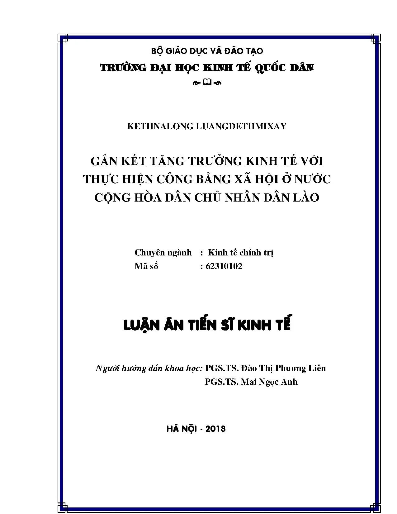 Gắn kết tăng trưởng kinh tế với công bằng xã hội ở Lào