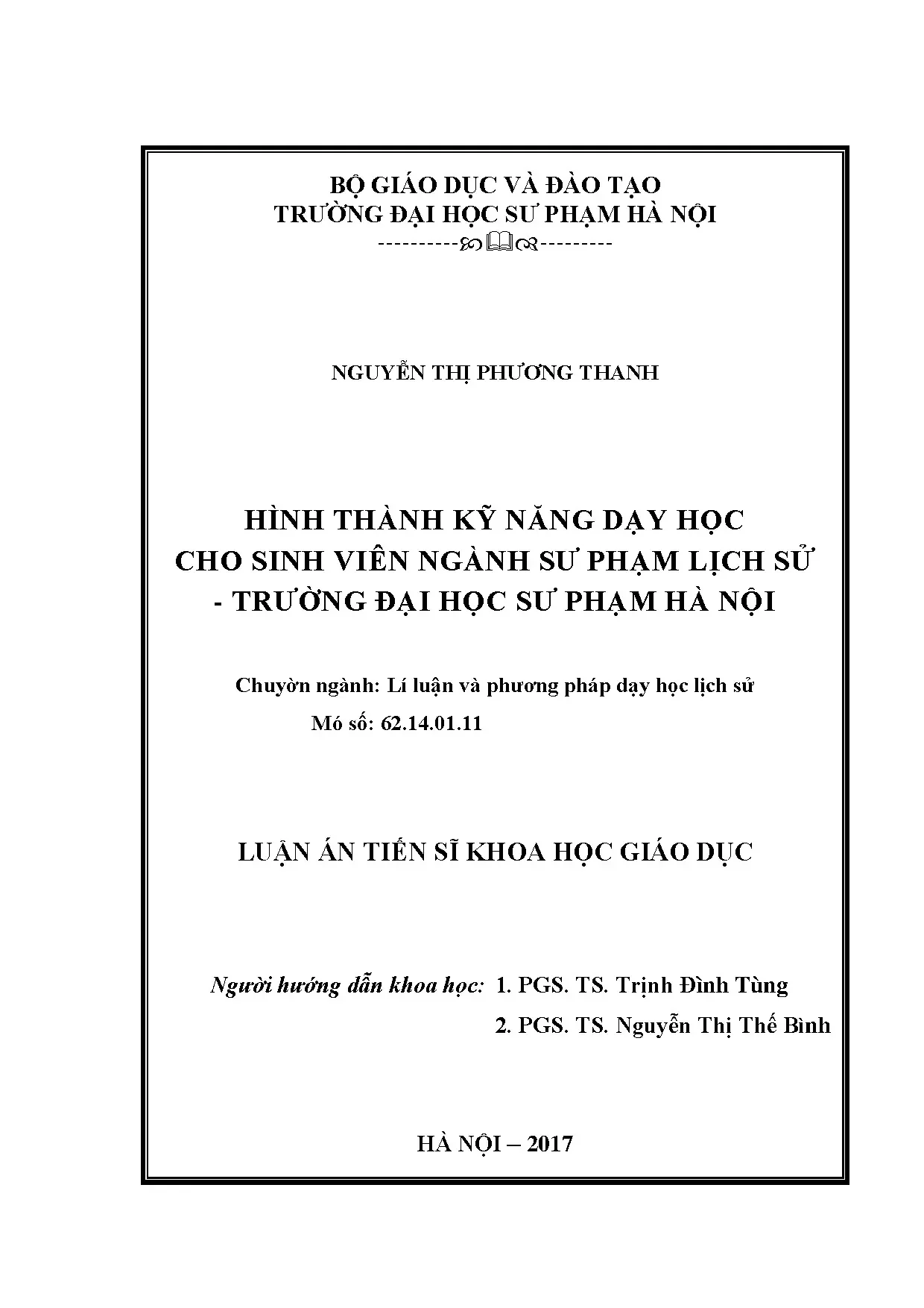 Hình thành kỹ năng dạy học cho SV Sư phạm Lịch sử