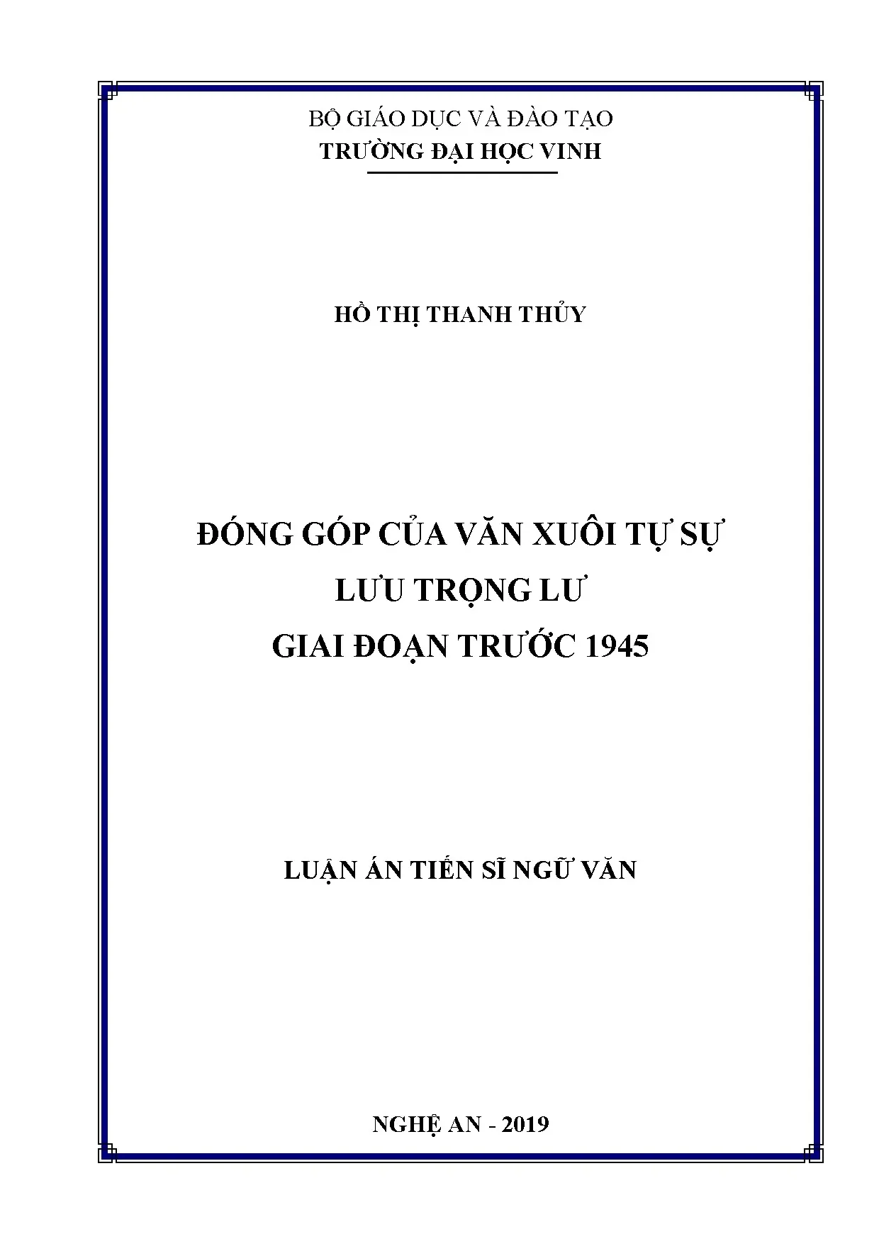 Đóng góp văn xuôi tự sự Lưu Trọng Lư giai đoạn trước 1945