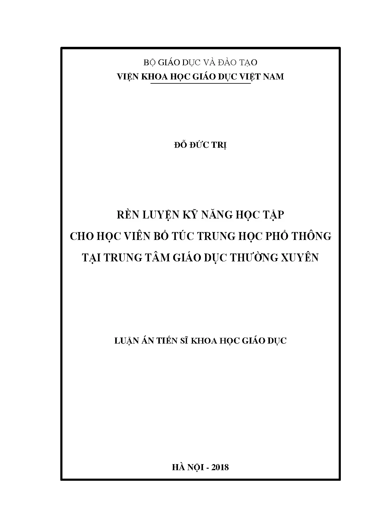 Rèn luyện kỹ năng học tập cho học viên bổ túc THPT ở GDTX