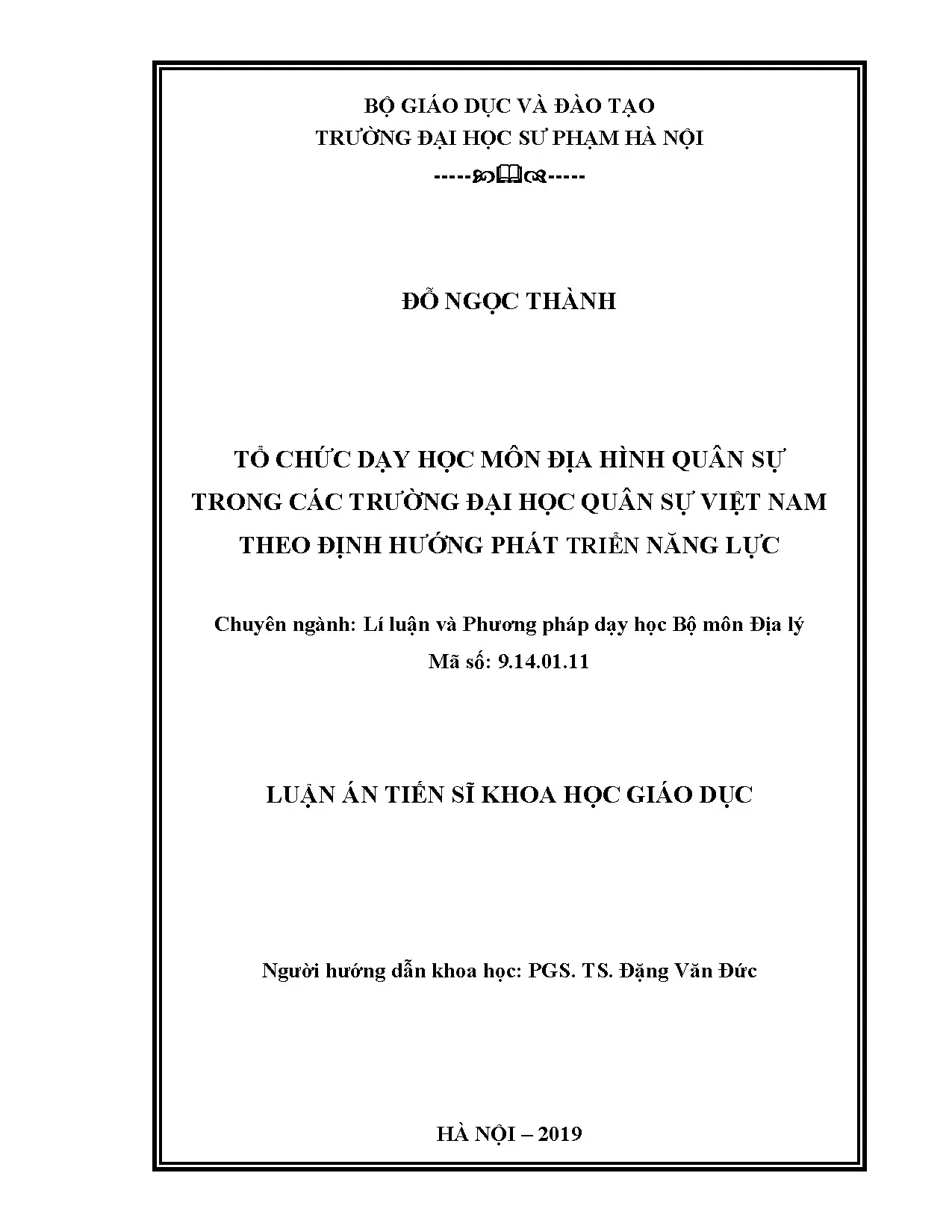 Tổ chức dạy học môn Địa hình quân sự theo định hướng phát triển năng lực
