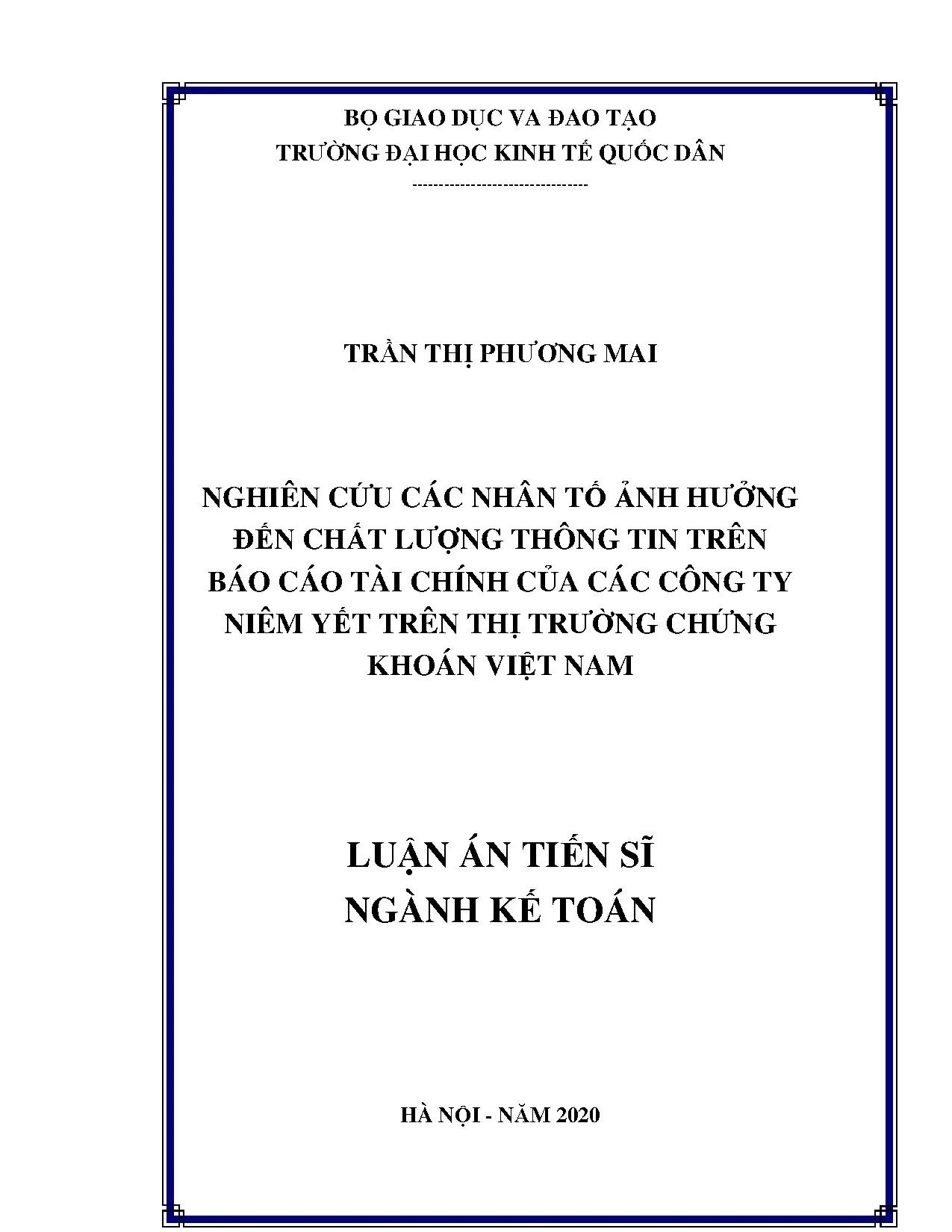 Nhân tố ảnh hưởng chất lượng thông tin BCTC công ty niêm yết VN