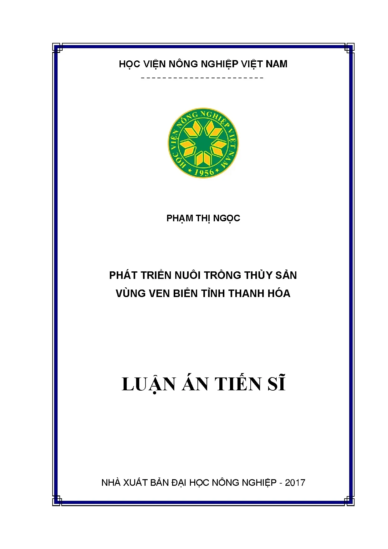 Phát triển nuôi trồng thủy sản vùng ven biển Thanh Hóa