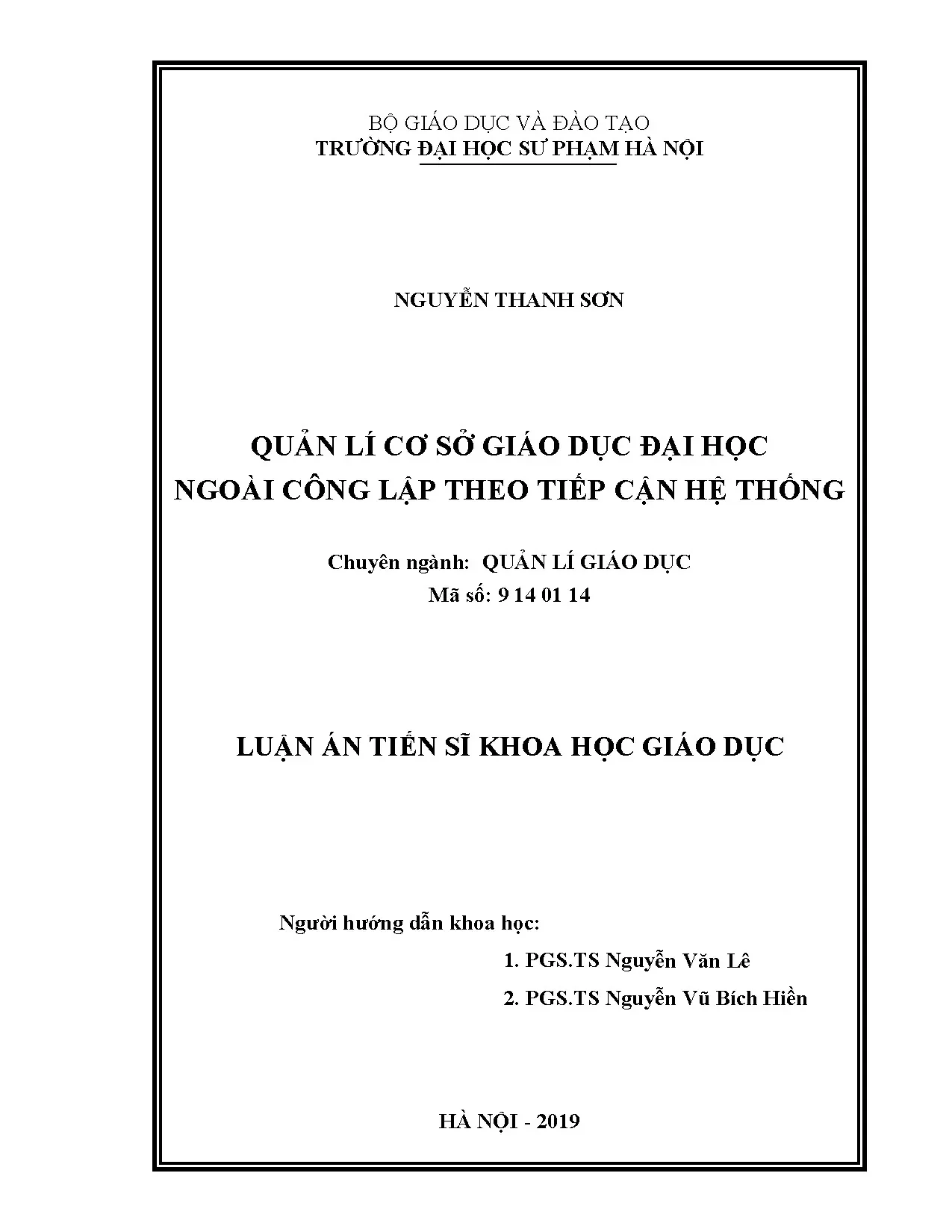 Quản lí trường đại học ngoài công lập theo tiếp cận hệ thống