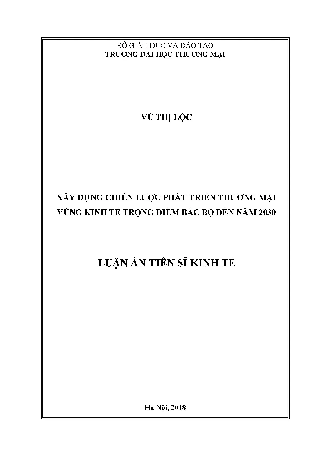 Chiến lược phát triển thương mại Vùng Kinh tế trọng điểm Bắc Bộ 2030