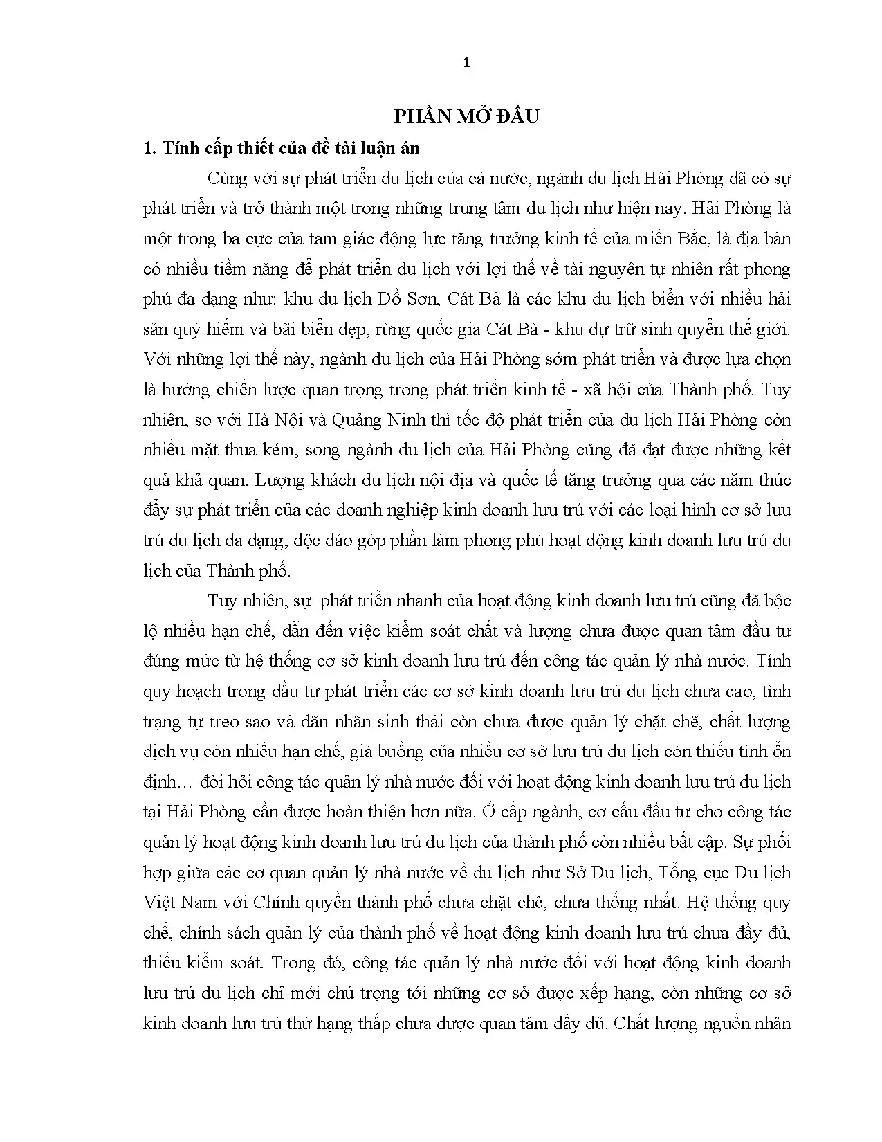 Quản lý nhà nước về kinh doanh lưu trú du lịch Hải Phòng