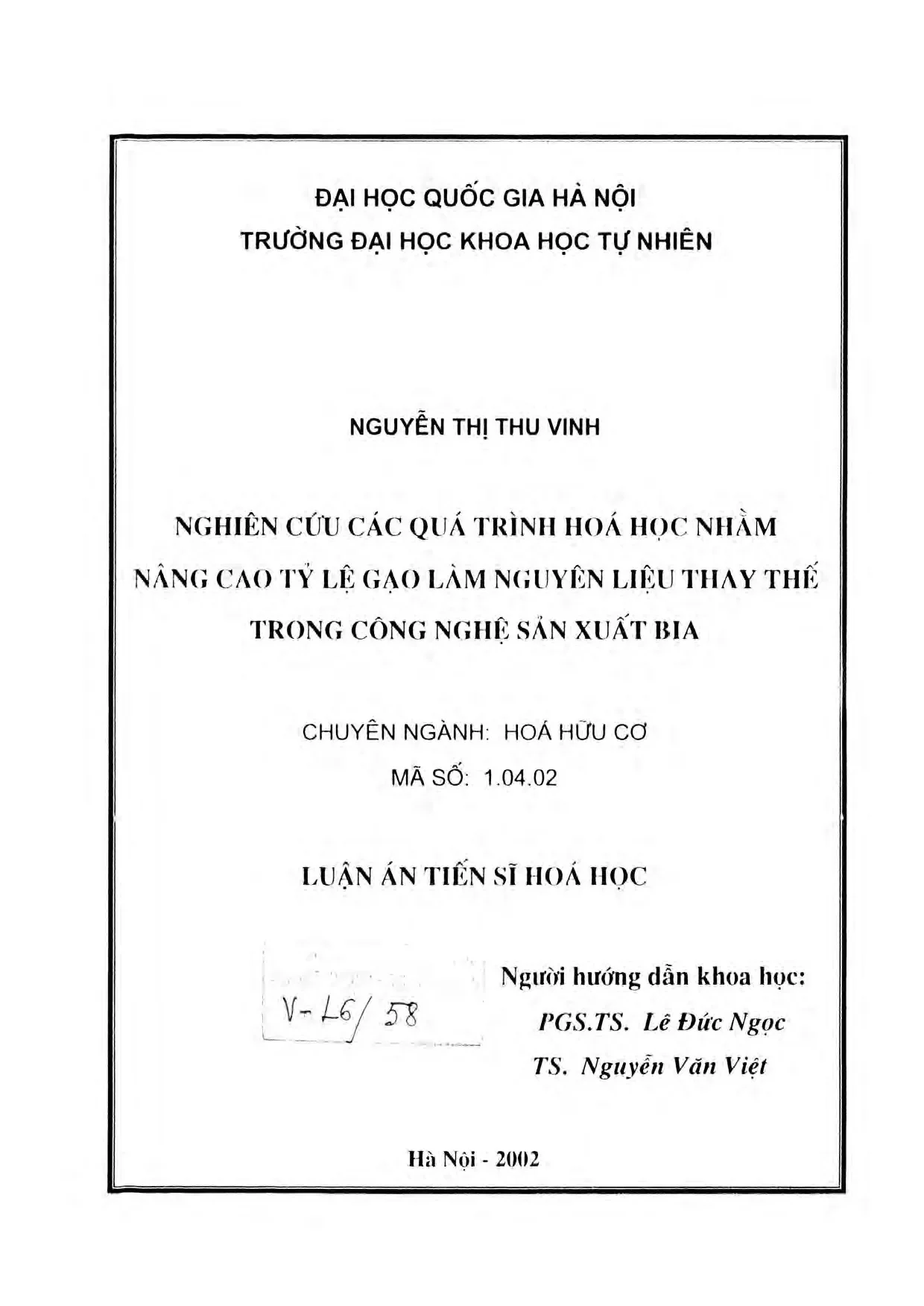 Nghiên cứu các quá trình hóa học nhằm nâng cao tỷ lệ gạo làm