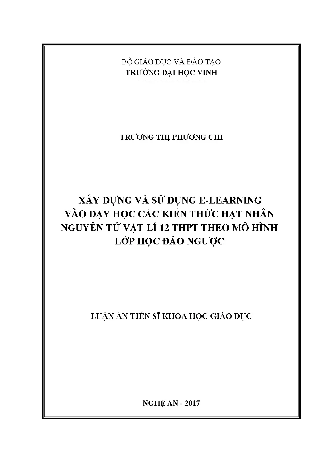 E-learning hỗ trợ dạy học hạt nhân nguyên tử vật lí 12
